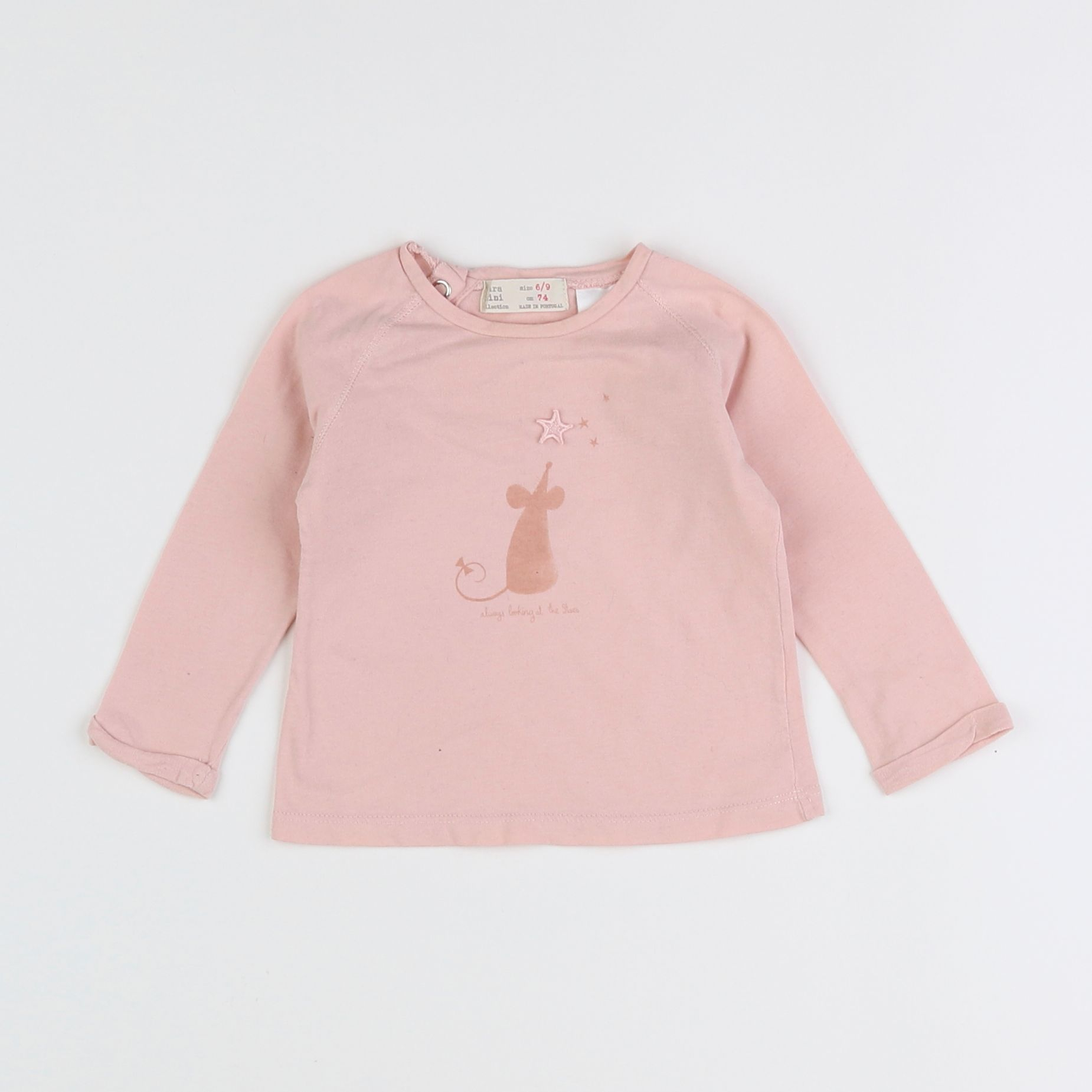 Zara - tee-shirt rose - 3/6 mois