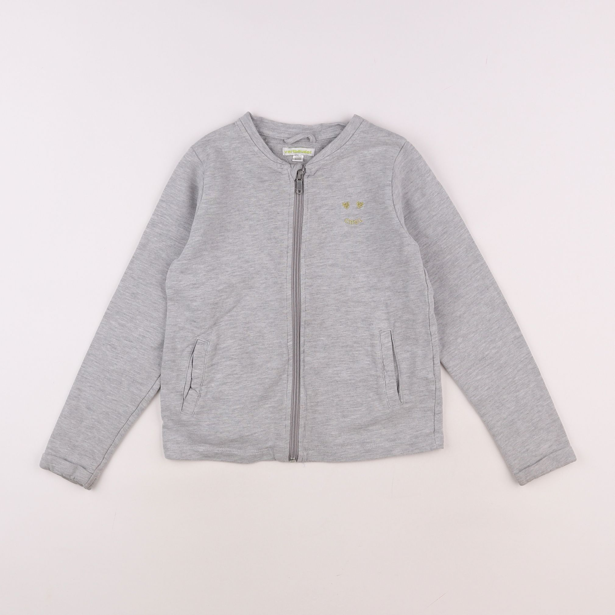 Vertbaudet - sweat gris - 8 ans