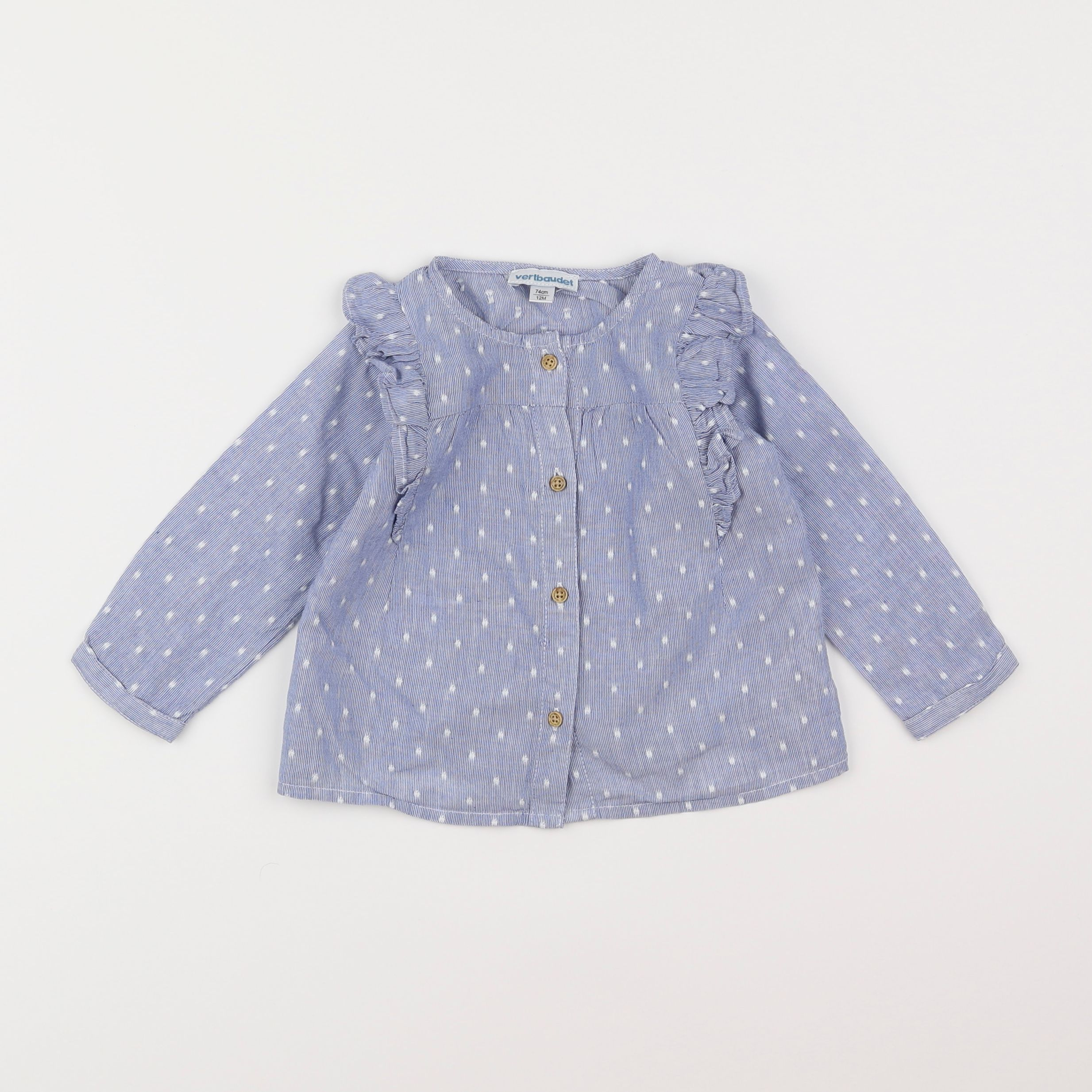 Vertbaudet - blouse bleu - 12 mois