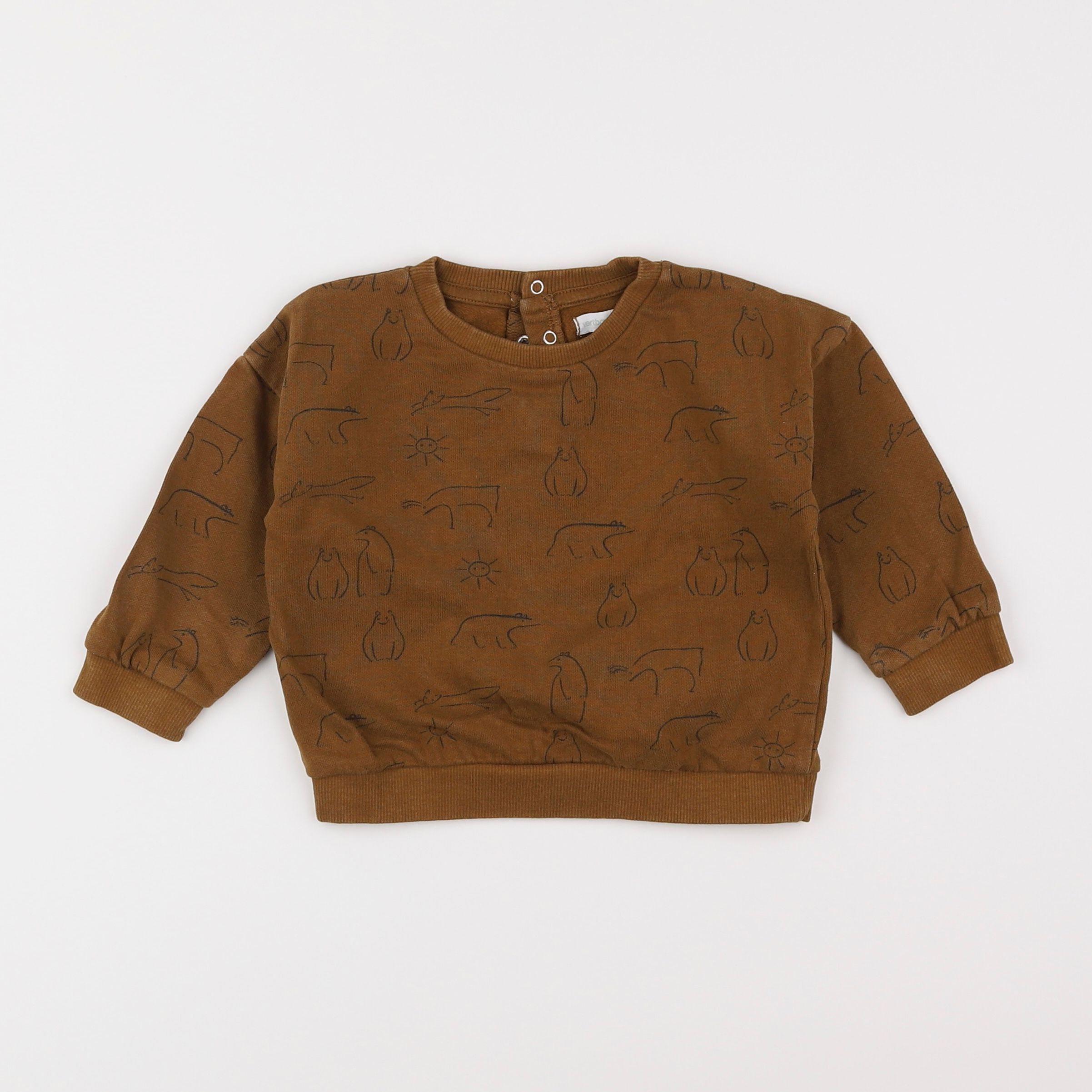 Vertbaudet - sweat marron - 18 mois