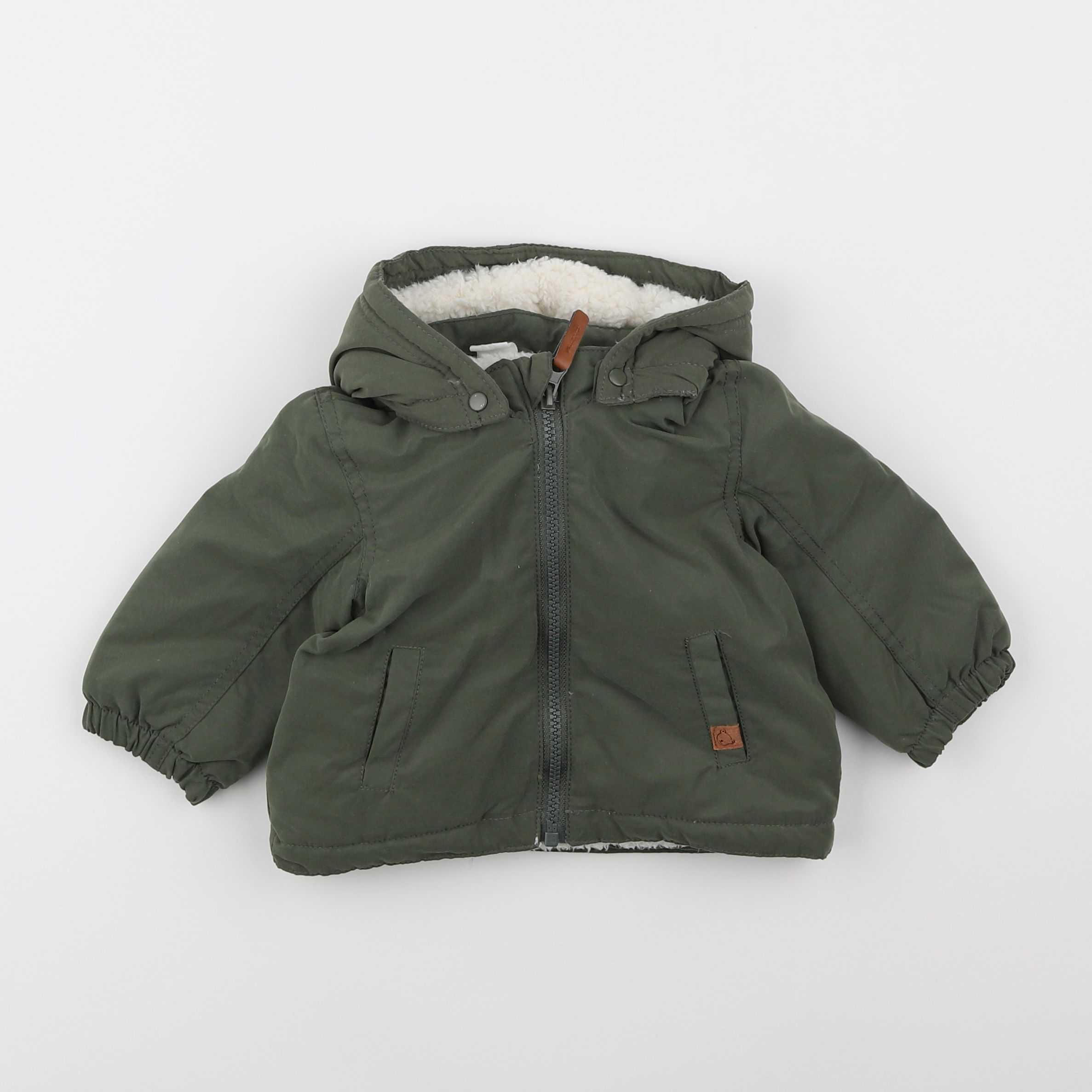 H&M - manteau vert - 6/9 mois