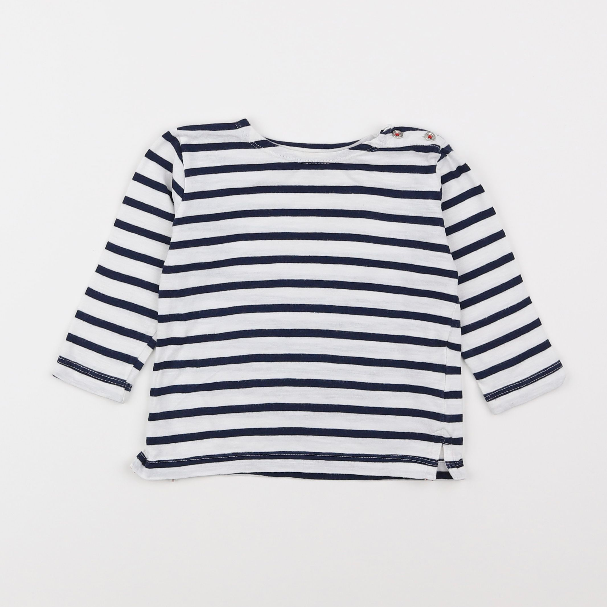 Boutchou - tee-shirt blanc, bleu - 18 mois