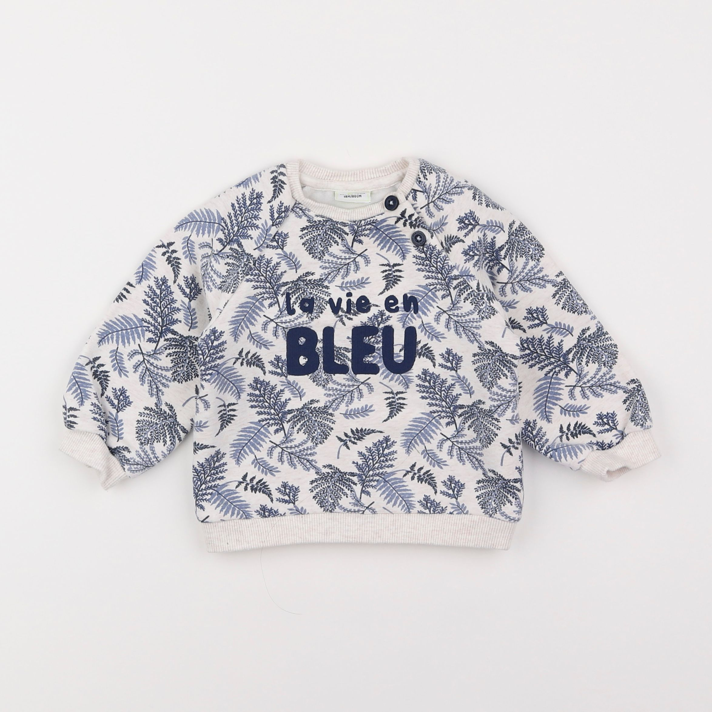 Tape à l'oeil - sweat bleu - 18 mois