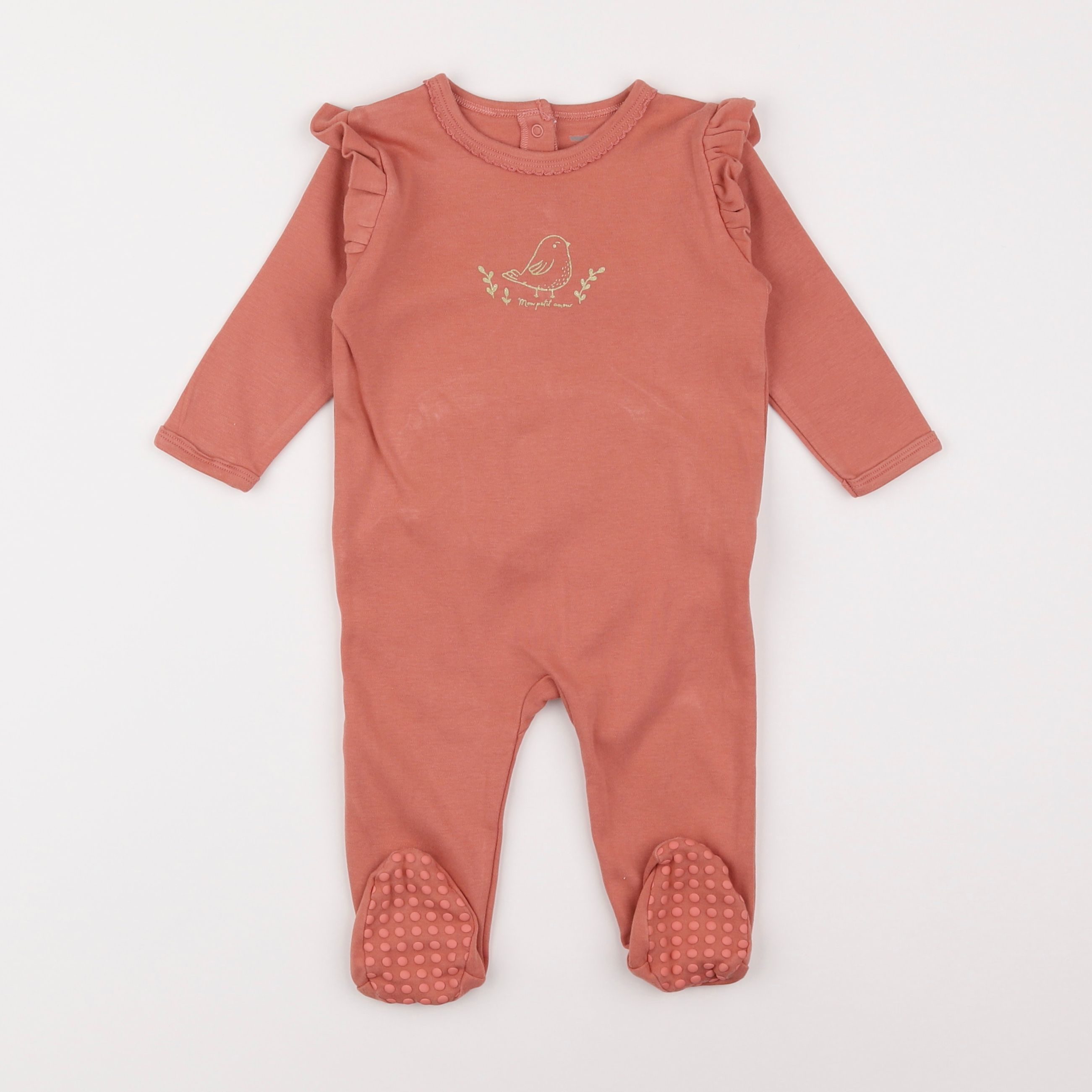 Vertbaudet - pyjama coton rose - 9 mois