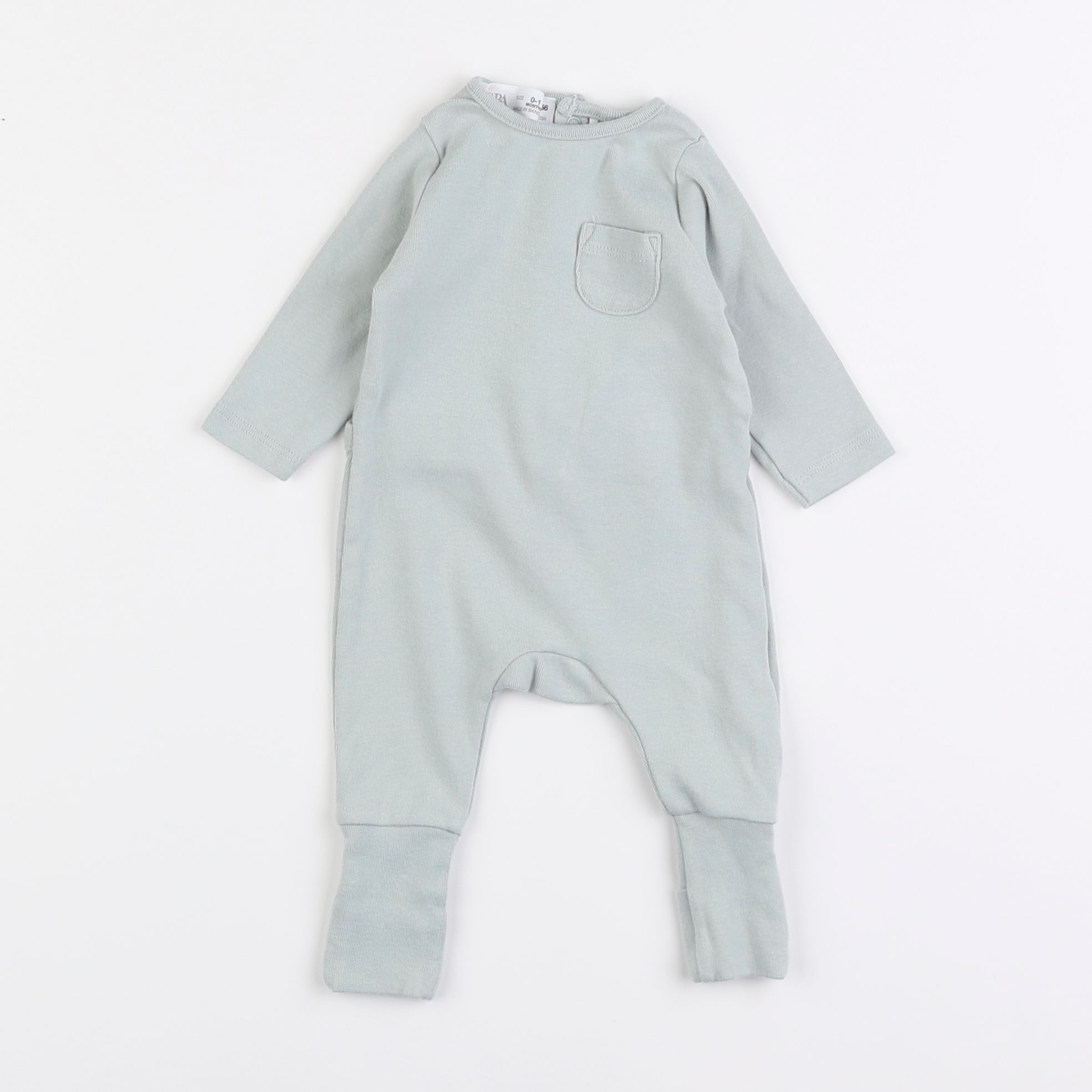 Zara - pyjama coton vert - 0/1 mois