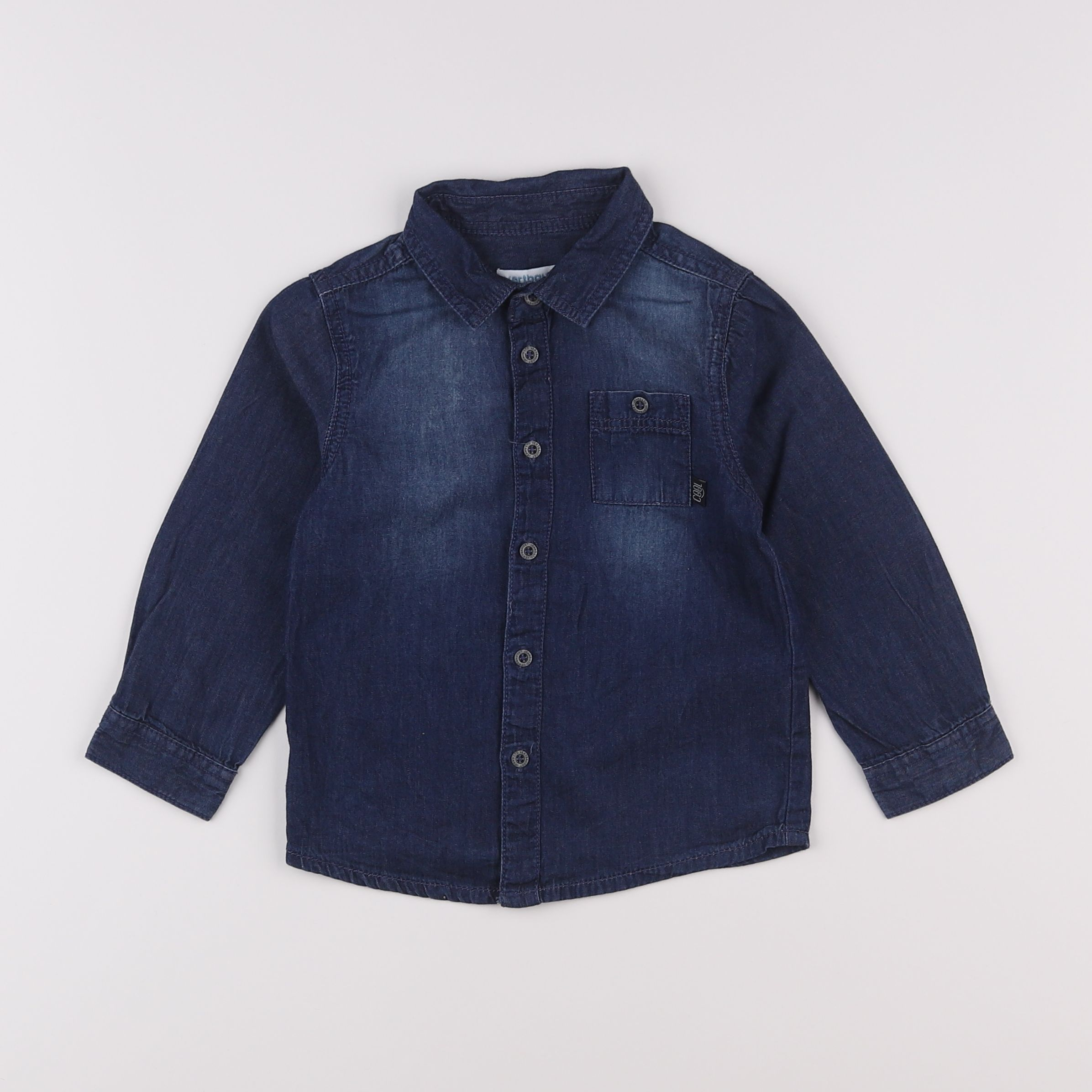 Vertbaudet - chemise bleu - 2 ans