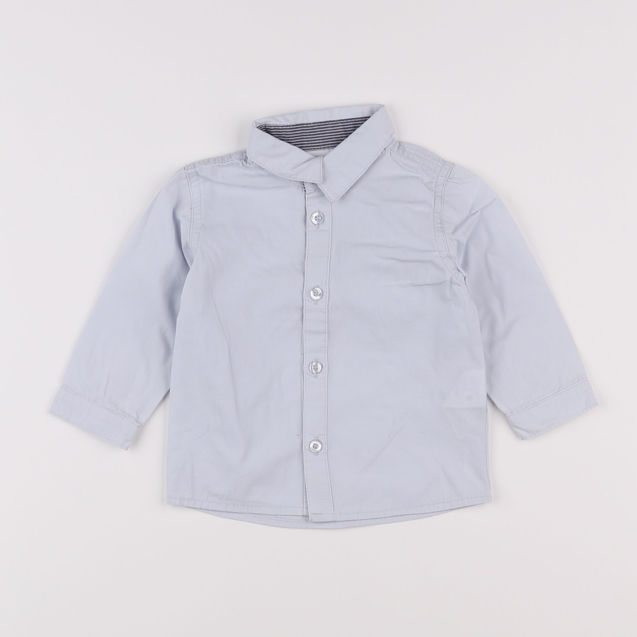 Vertbaudet - chemise gris - 9 mois