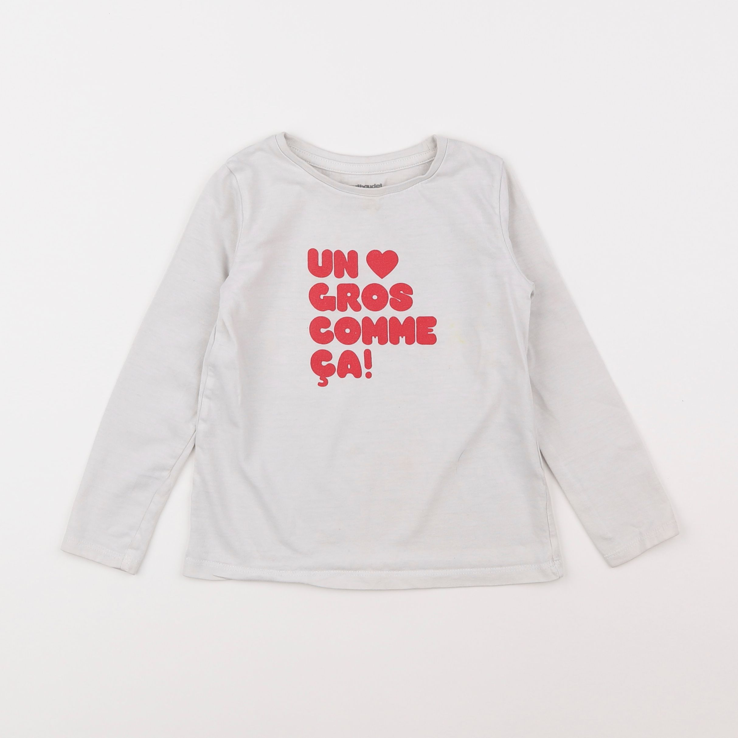 Vertbaudet - tee-shirt blanc, rouge - 4 ans