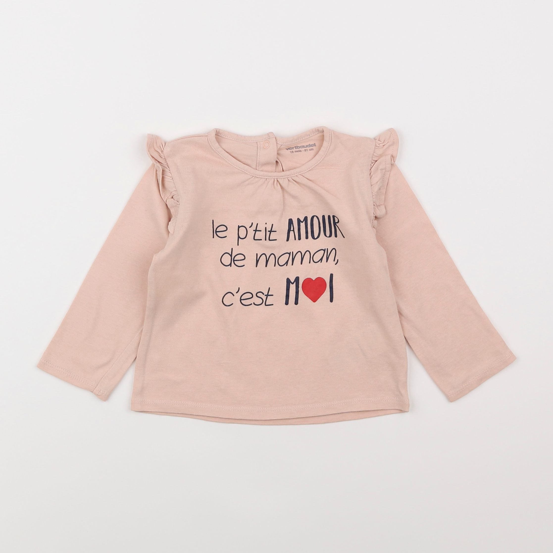 Vertbaudet - tee-shirt rose - 18 mois