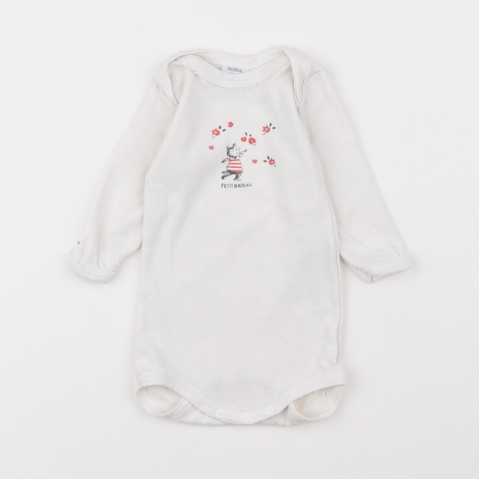 Petit Bateau - body blanc - 3 mois