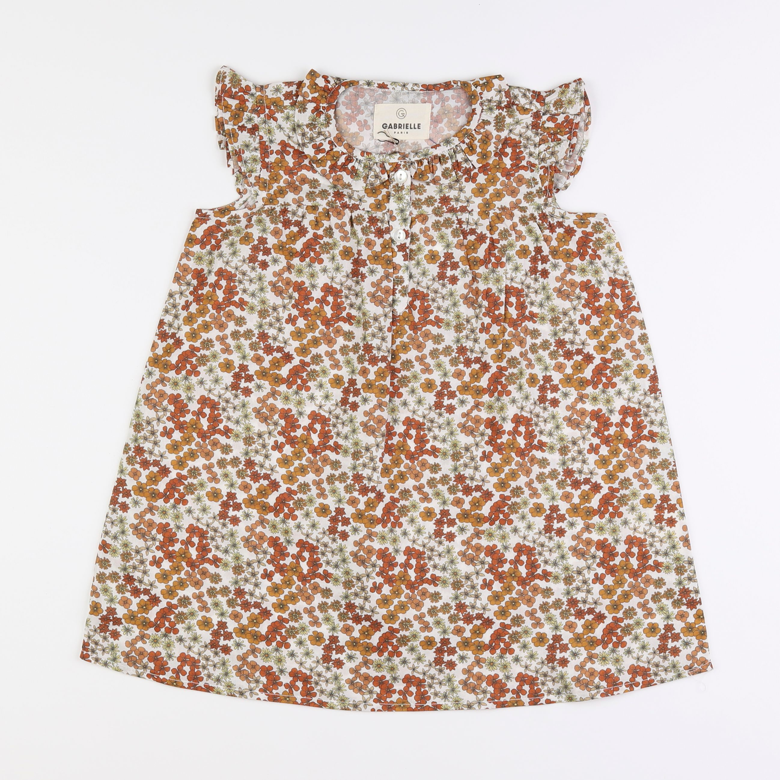 GABRIELLE PARIS - chemise de nuit coton flower bois de rose - 4 ans