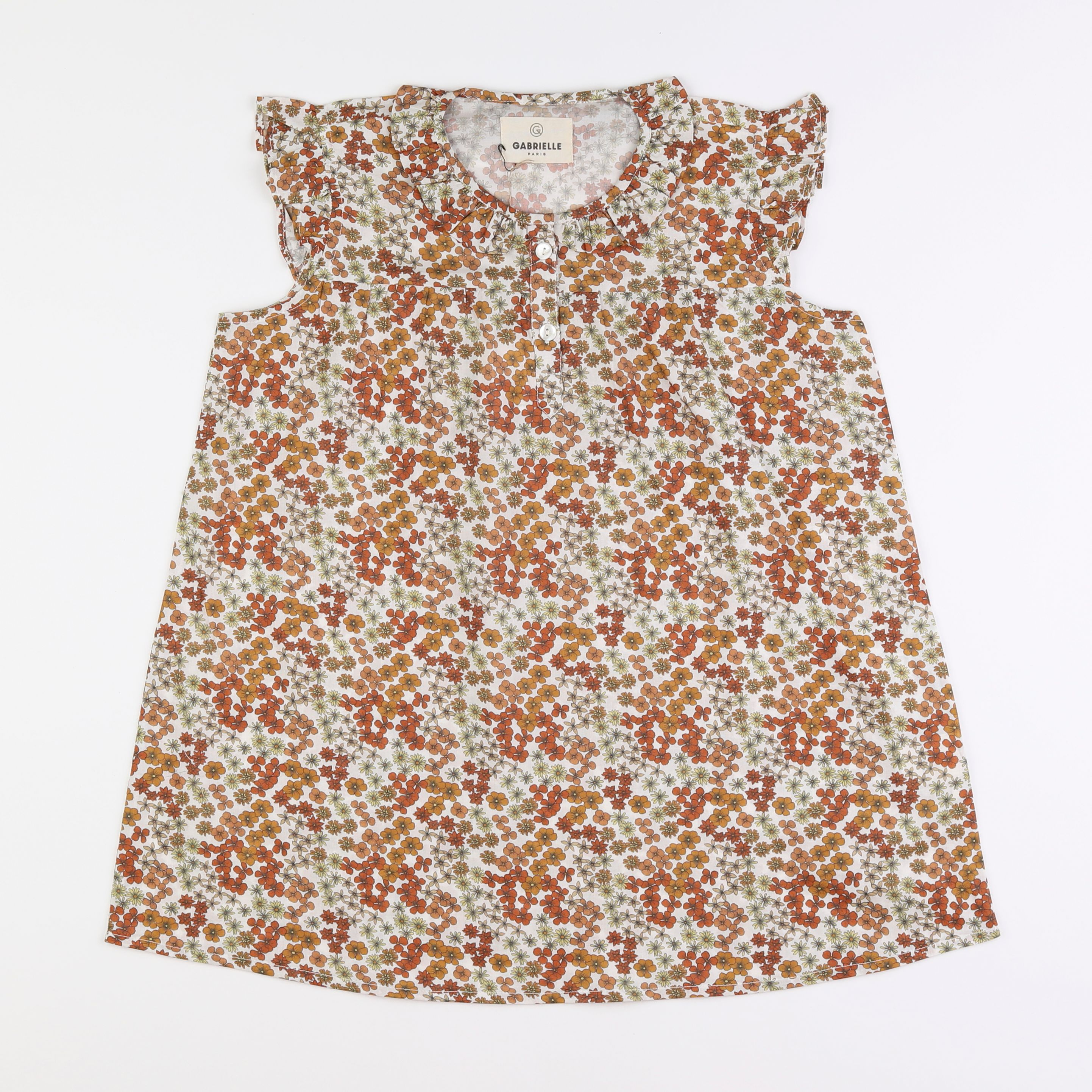 GABRIELLE PARIS - chemise de nuit coton flower bois de rose - 6 ans