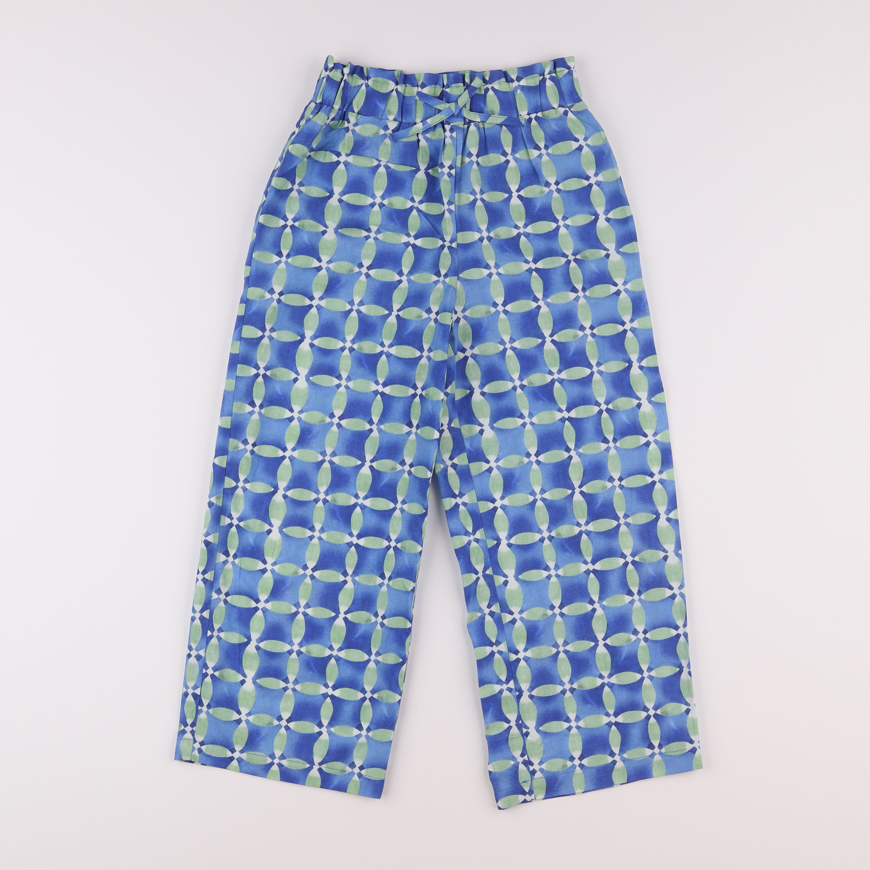 Mango - pantalon bleu, vert - 7/8 ans