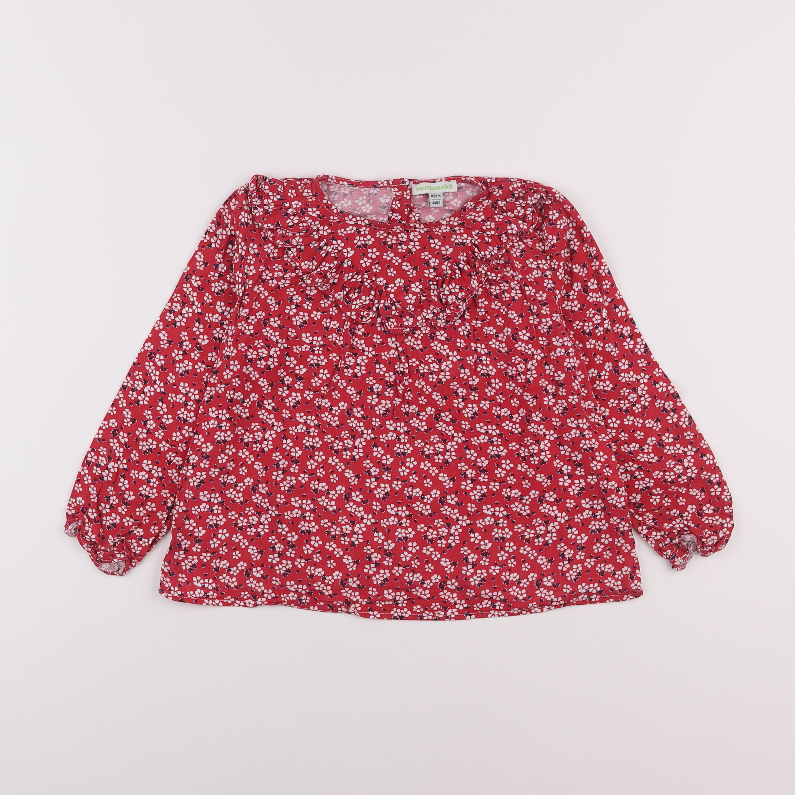 Vertbaudet - blouse rouge - 4 ans