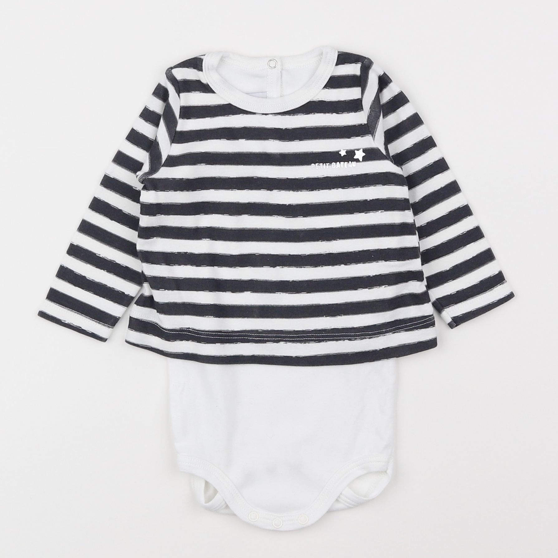 Petit Bateau - body tee-shirt blanc - 6 mois