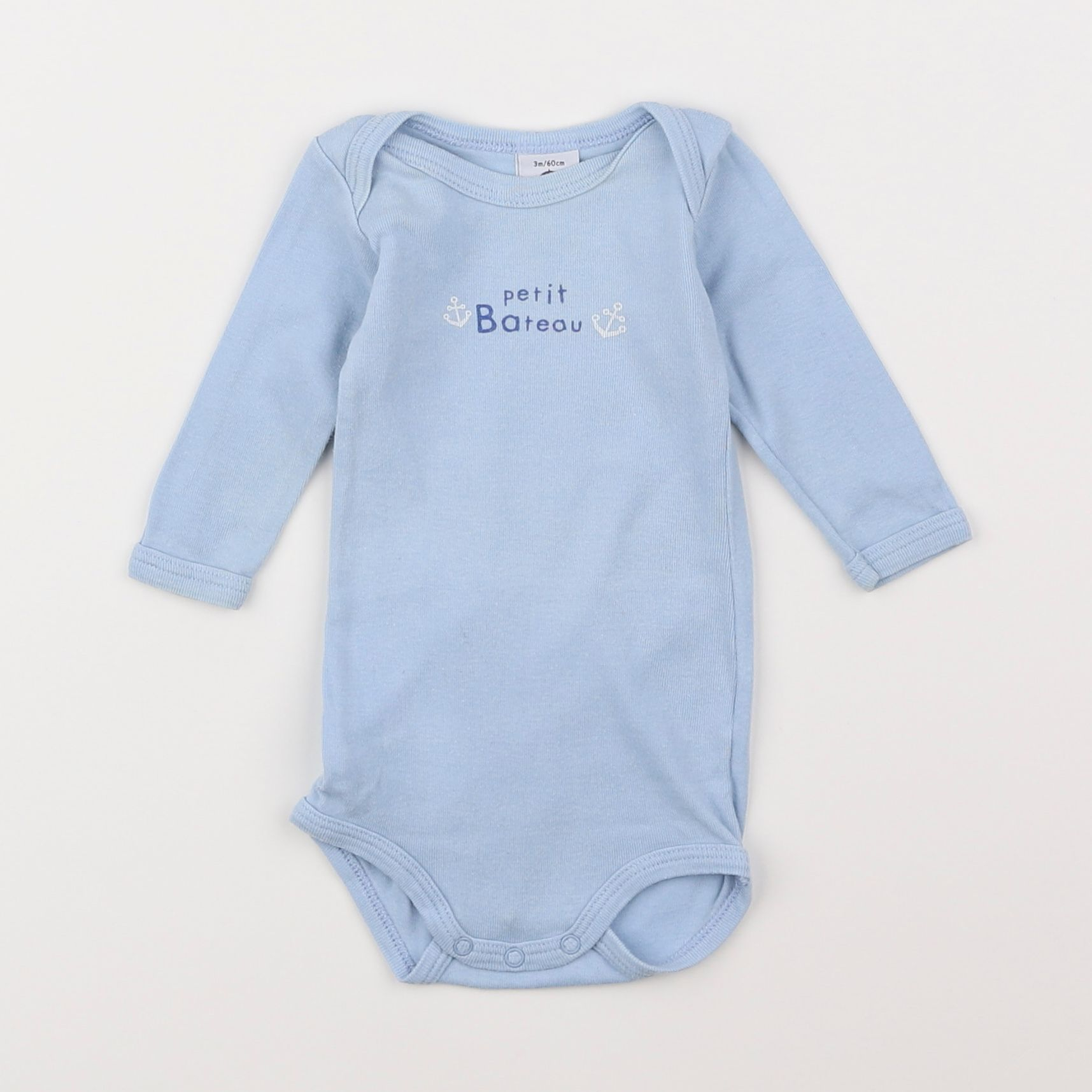 Petit Bateau - body bleu - 3 mois