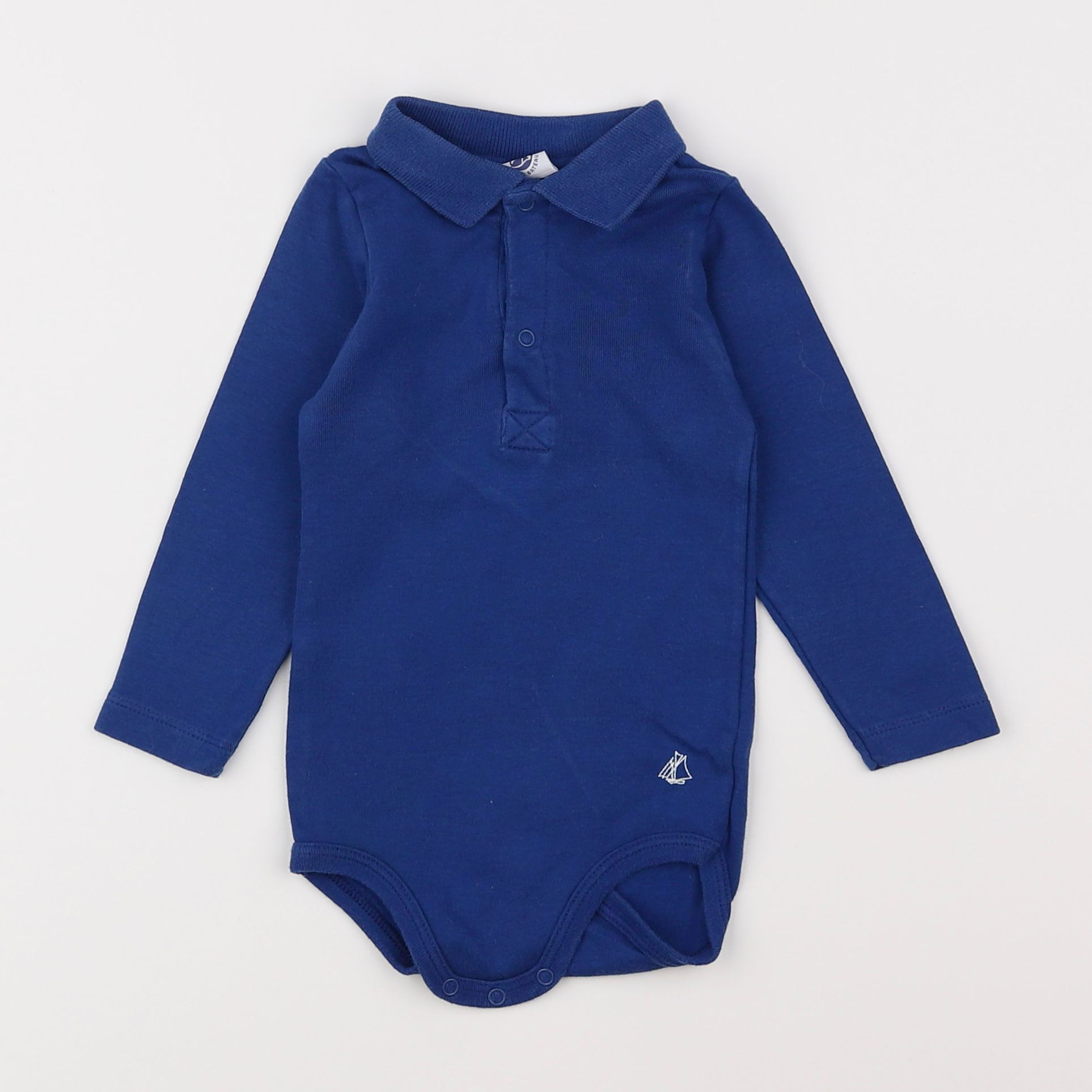 Petit Bateau - body à col bleu - 18 mois