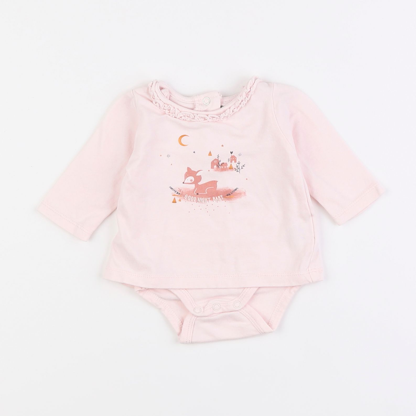 Vertbaudet - body tee-shirt rose - 1 mois