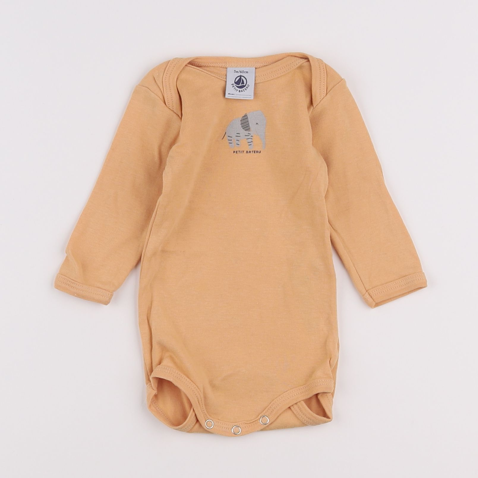 Petit Bateau - body orange - 3 mois