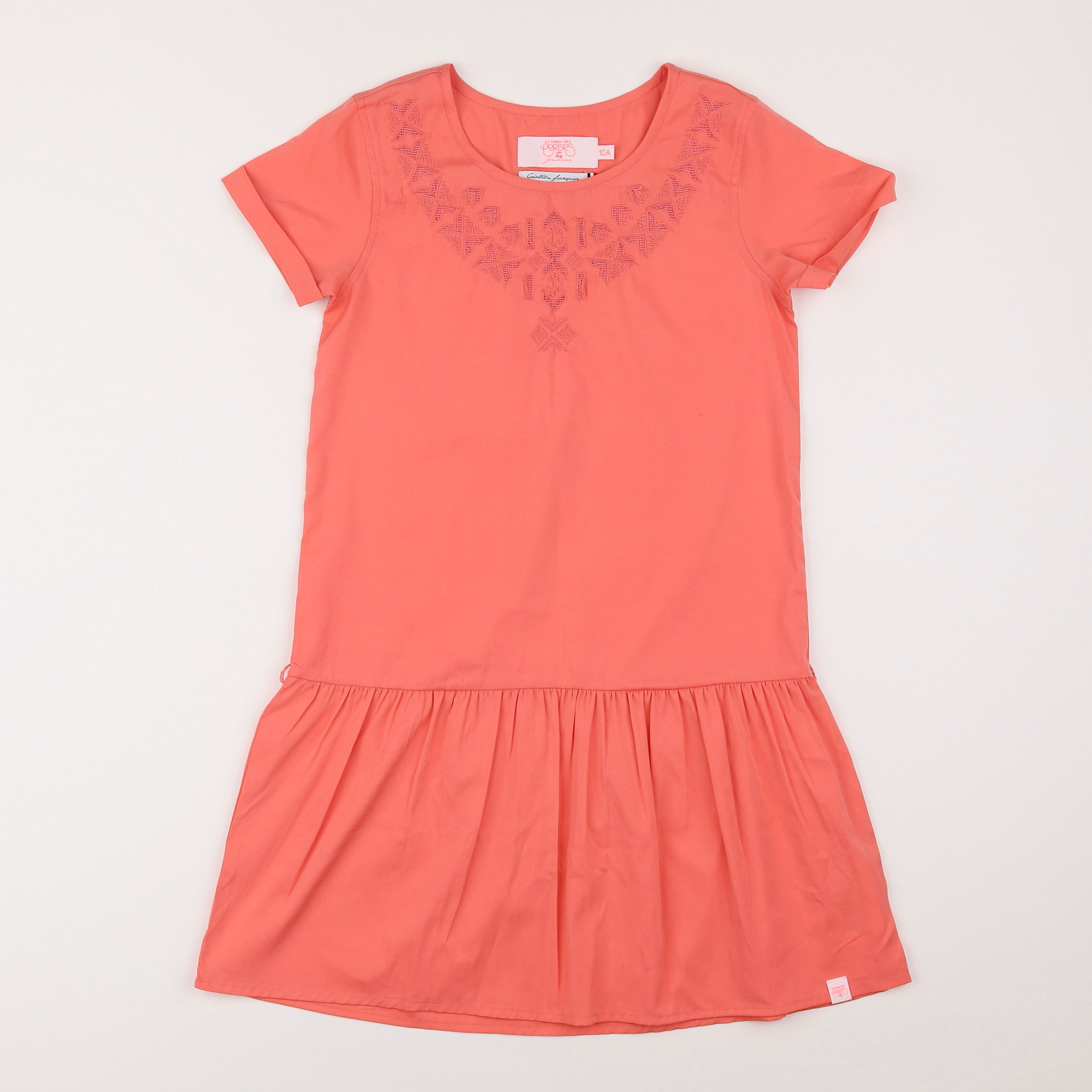 Le temps des cerises  - robe orange - 10 ans