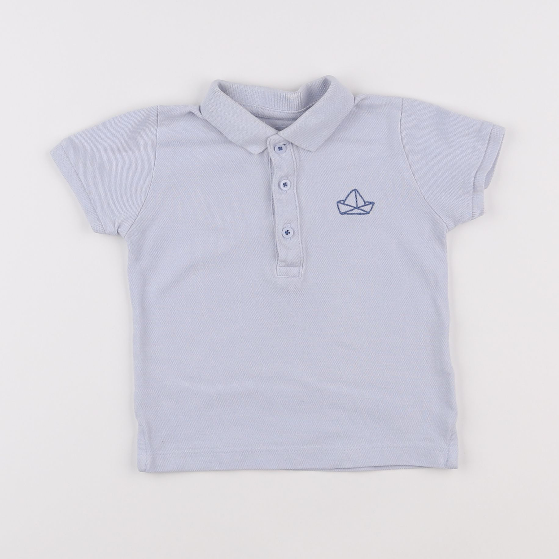 Boutchou - polo bleu - 12 mois