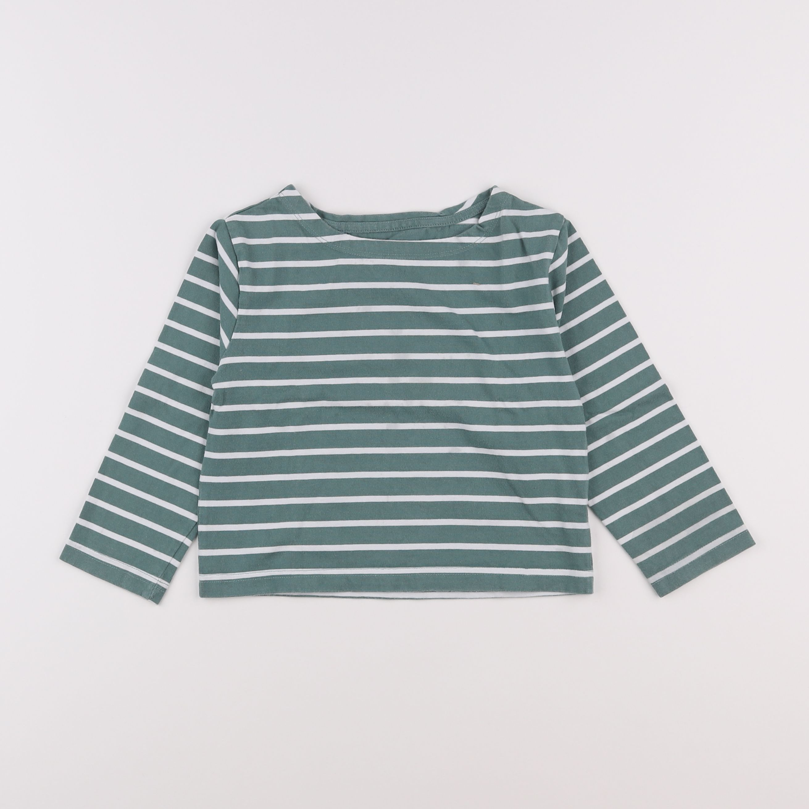 Cyrillus - tee-shirt vert, blanc - 3 ans