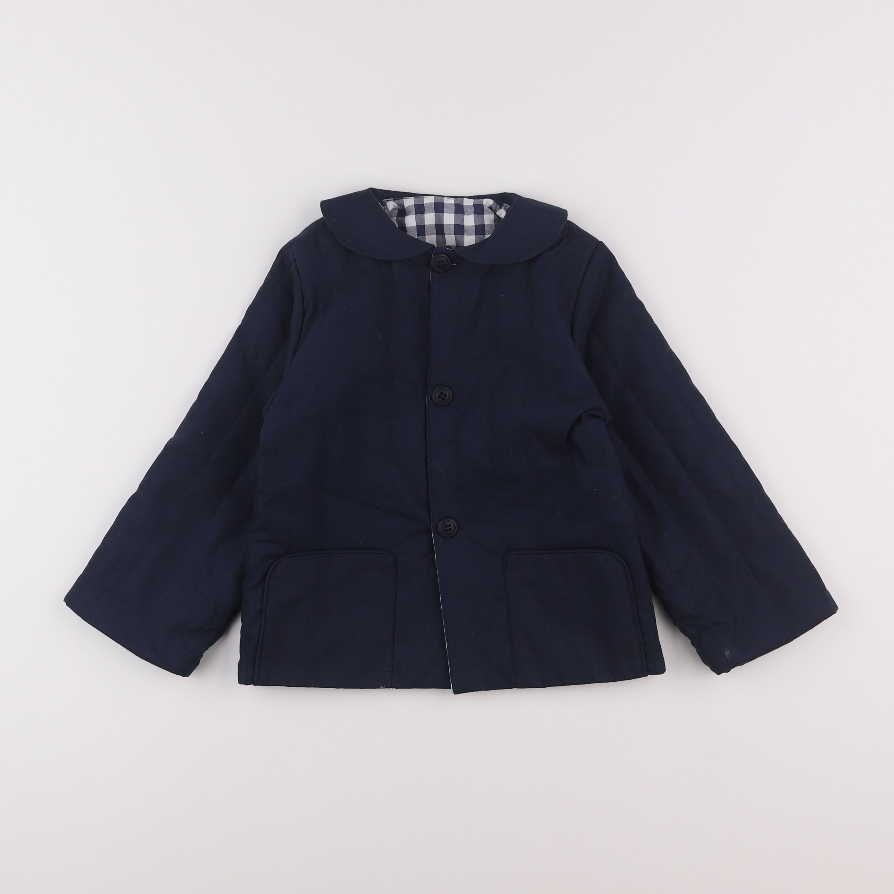 Maison Marelle - manteau réversible bleu - 2 ans