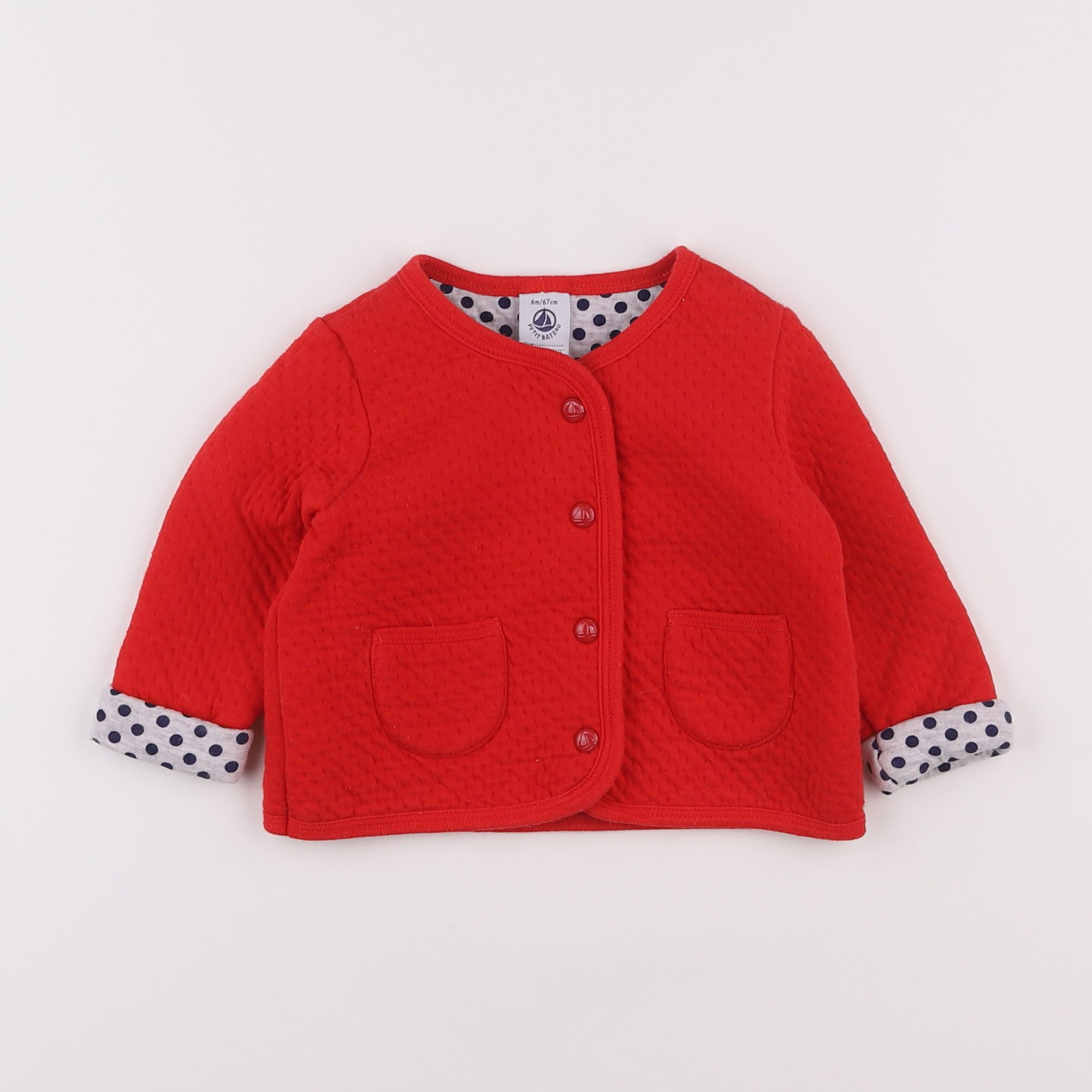 Petit Bateau - sweat rouge - 6 mois