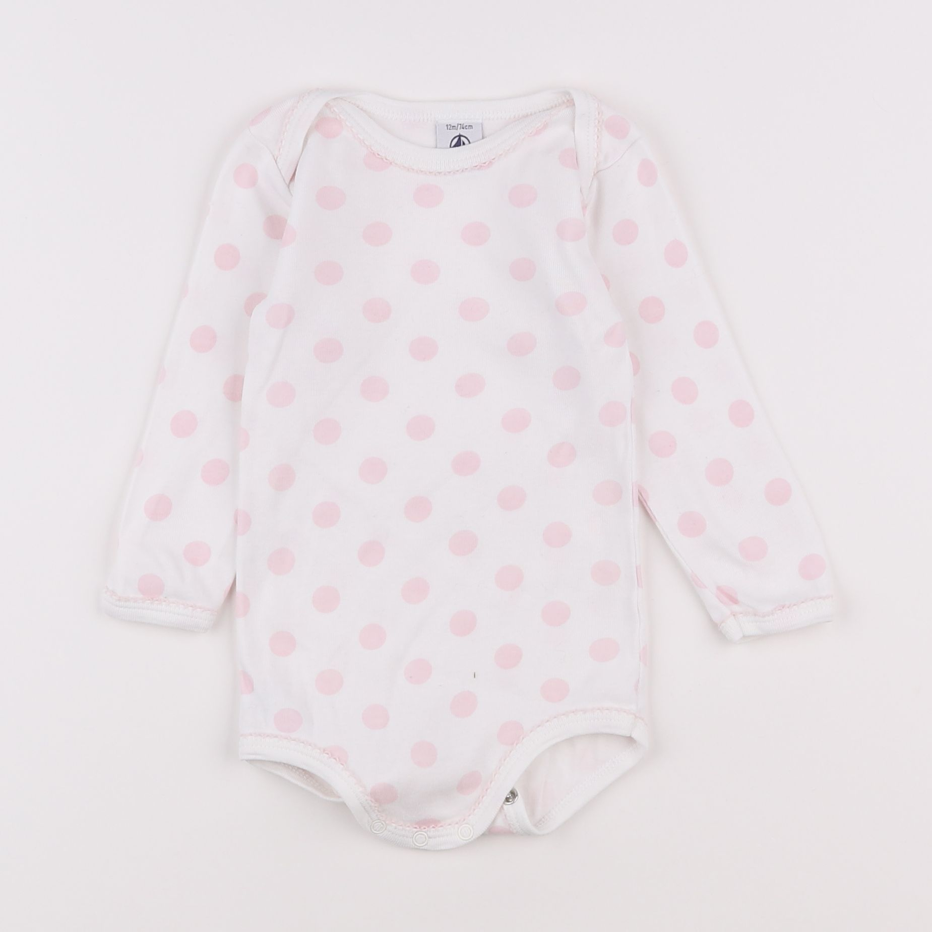 Petit Bateau - body rose - 12 mois