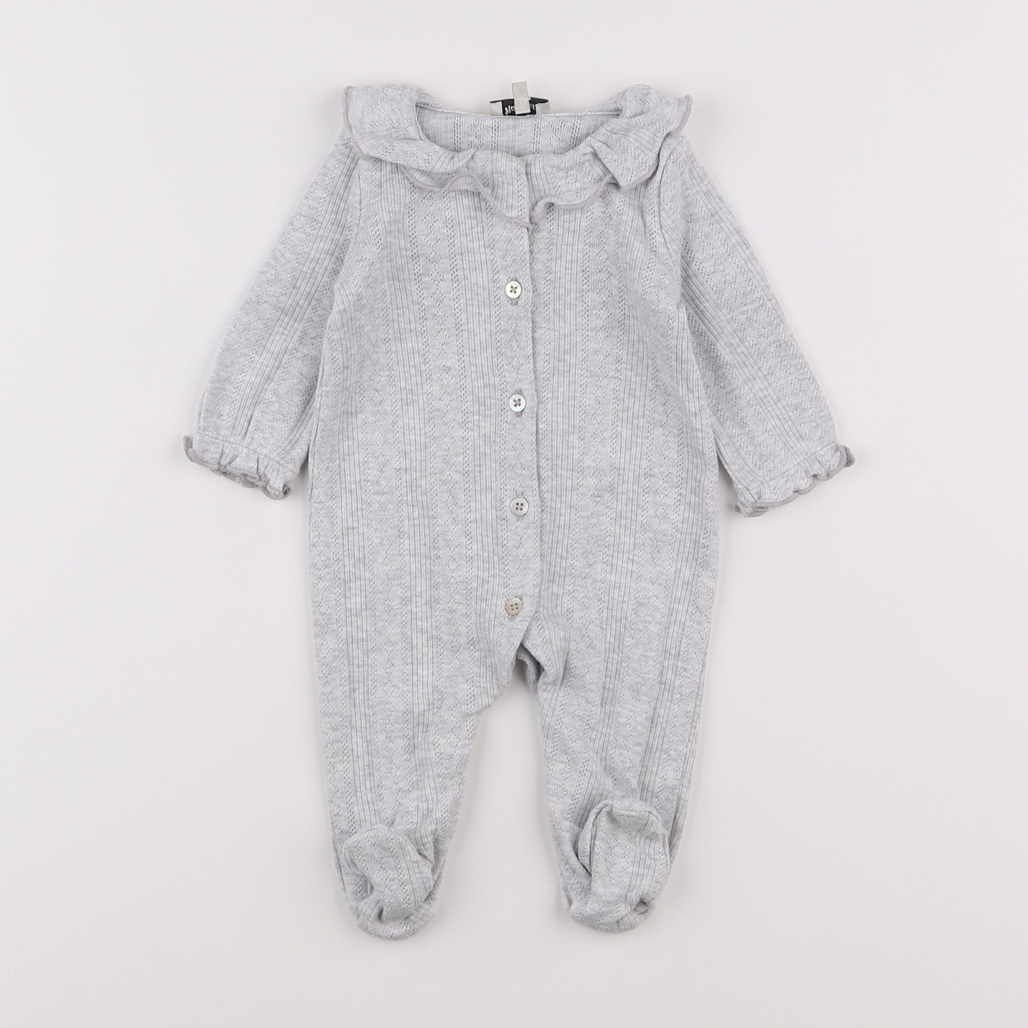 Natalys - pyjama coton gris - 1 mois