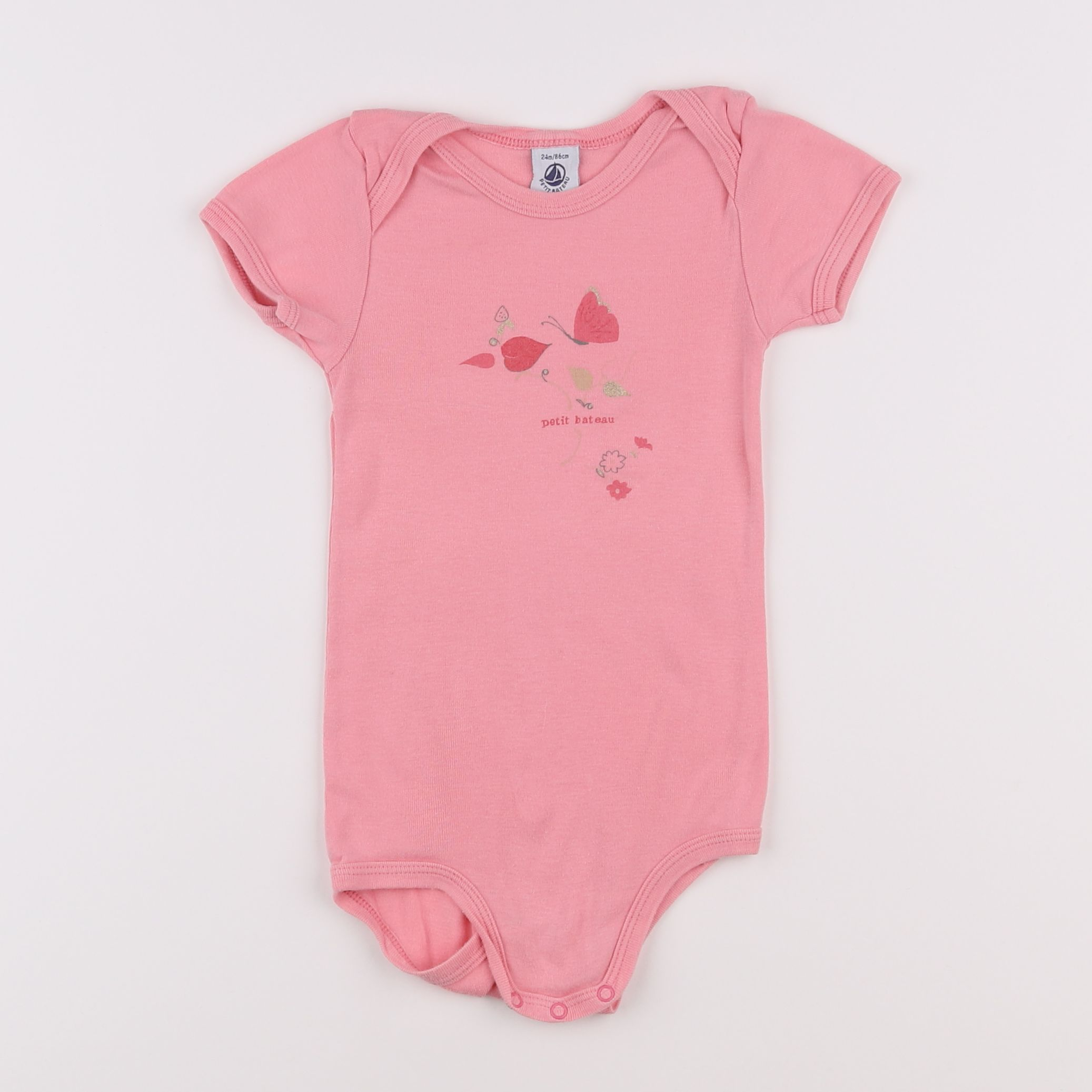 Petit Bateau - body rose - 2 ans