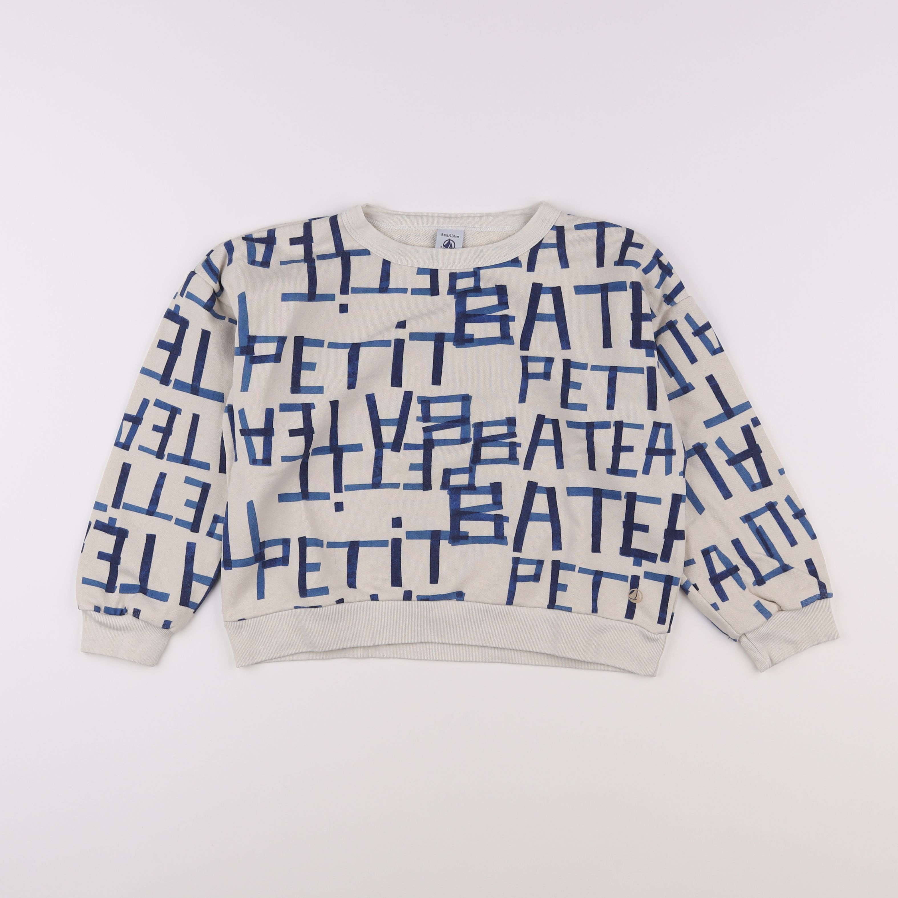 Petit Bateau - sweat bleu - 8 ans