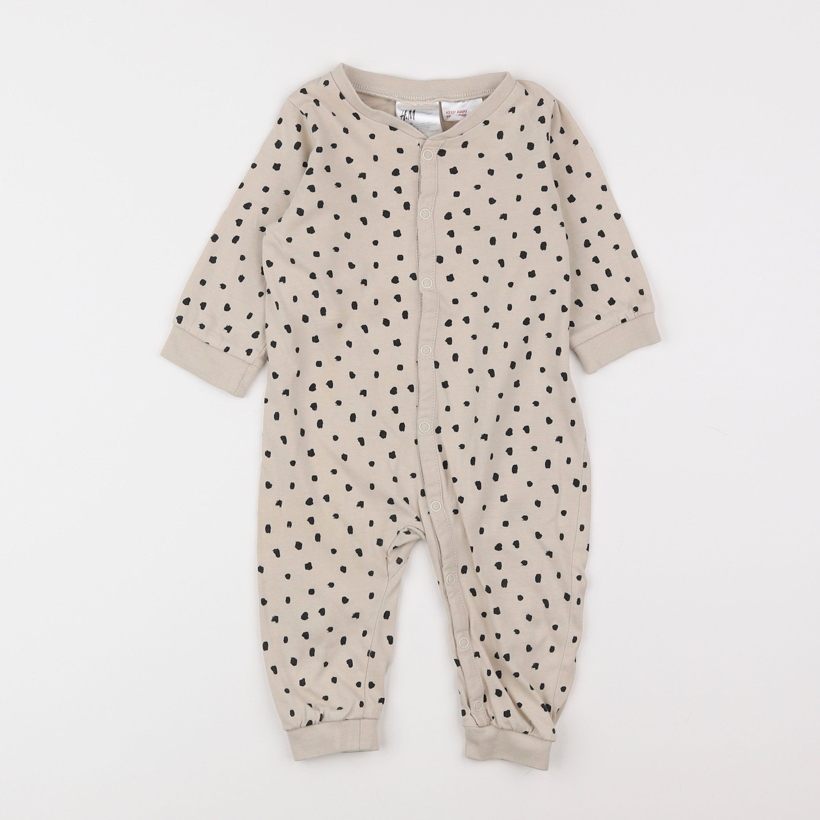 H&M - pyjama coton beige - 6/9 mois