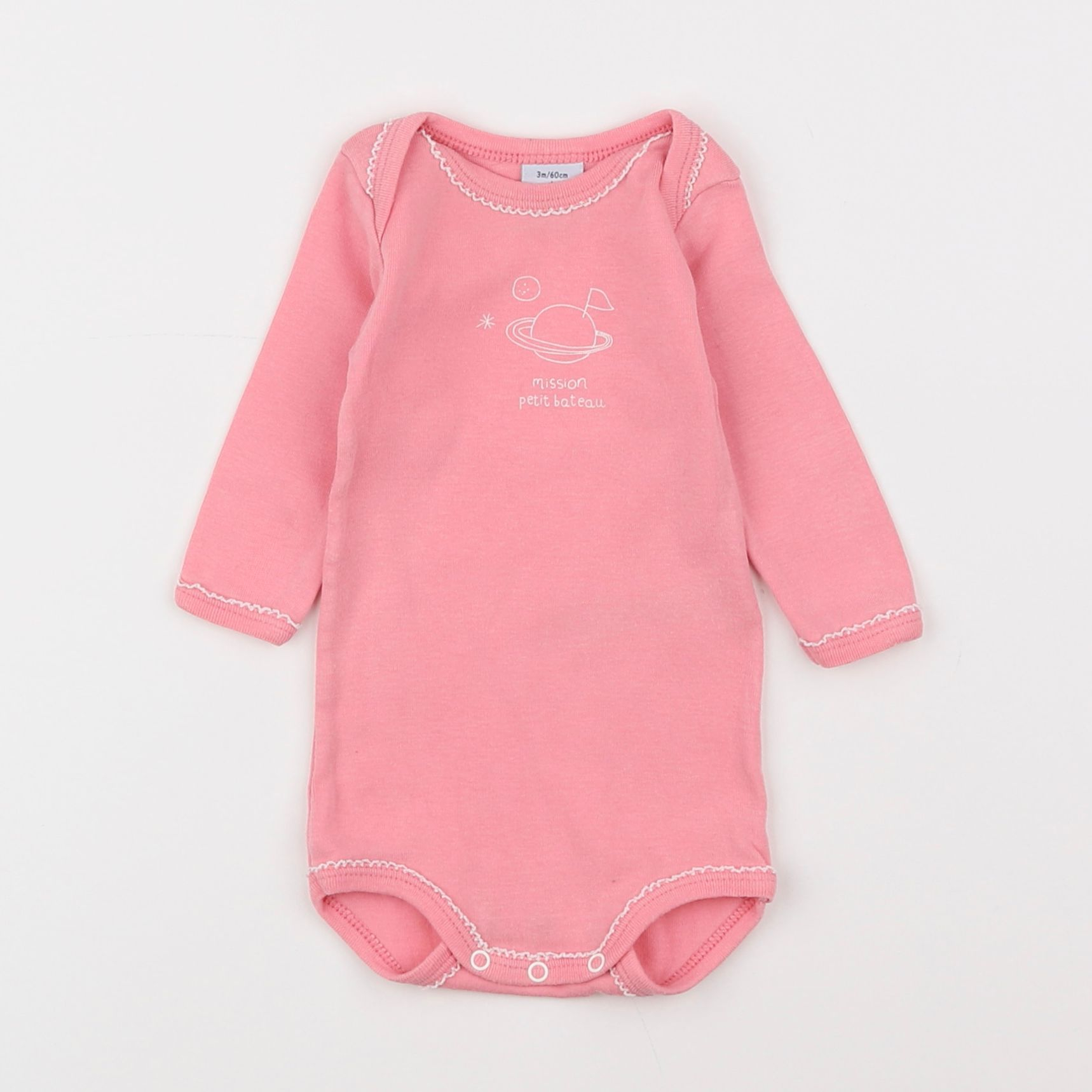 Petit Bateau - body rose - 3 mois