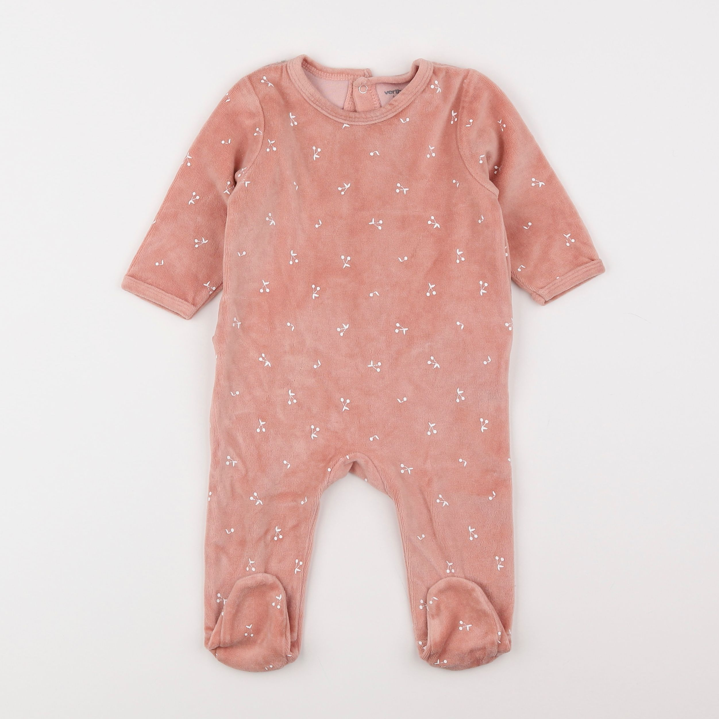 Vertbaudet - pyjama velours rose - 6 mois