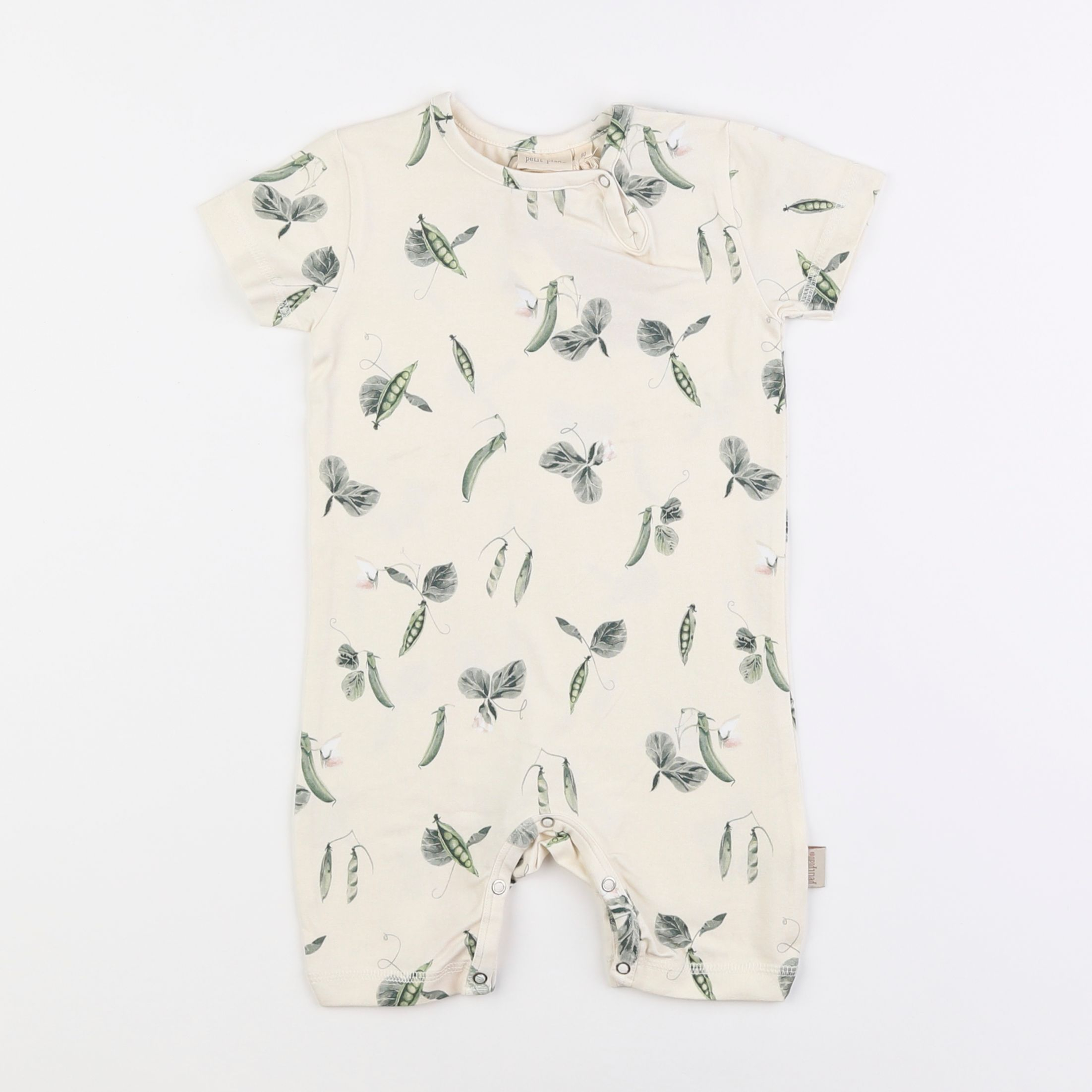 Petit Piao - pyjama coton beige, vert - 12 mois