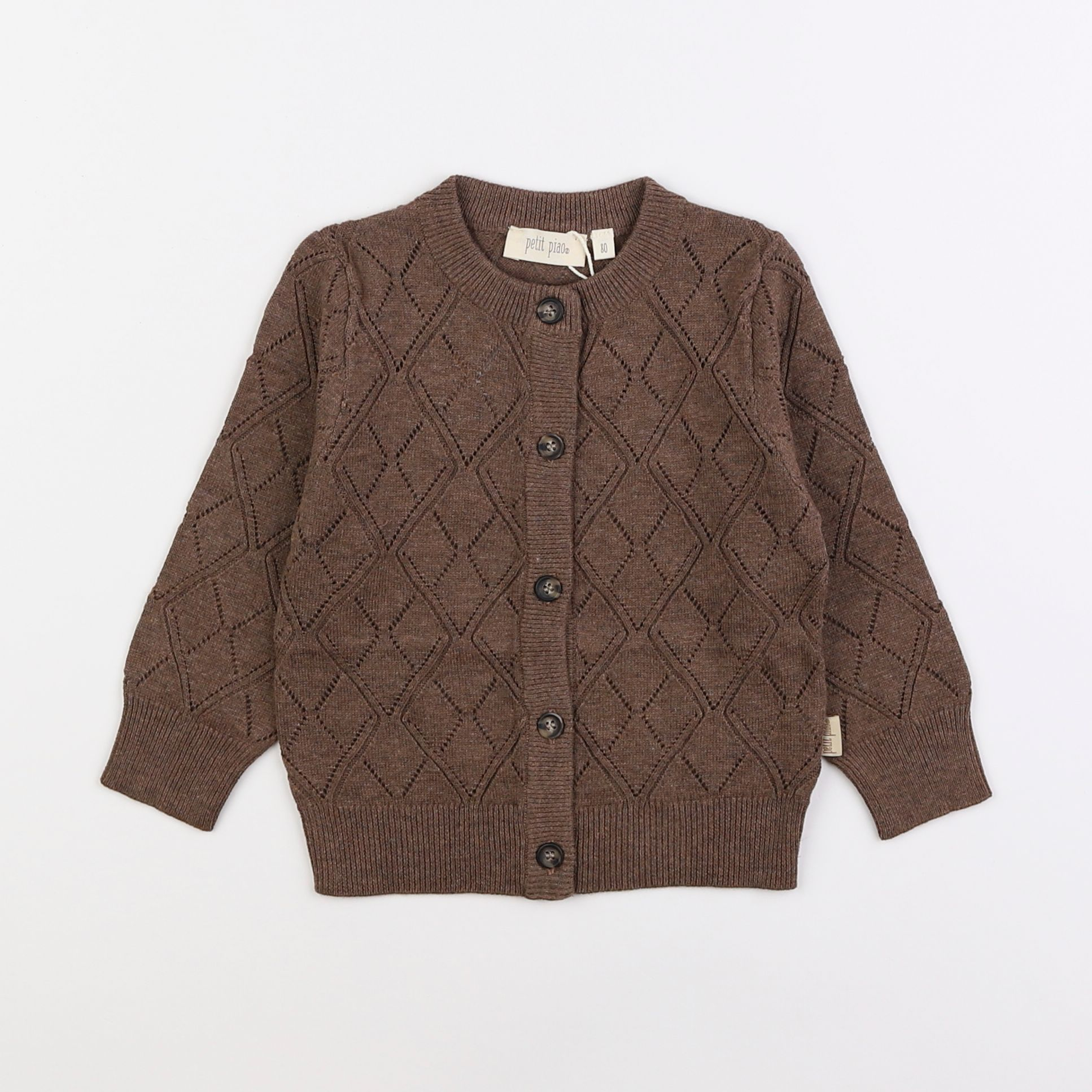 Petit Piao - gilet marron - 12 mois