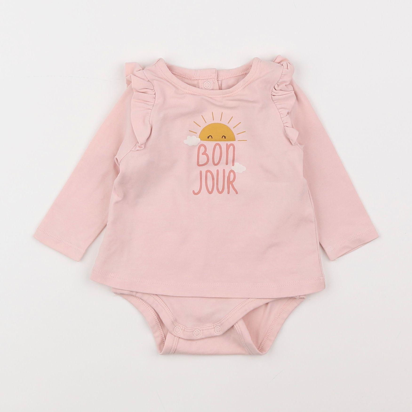 Vertbaudet - body tee-shirt rose - 3 mois