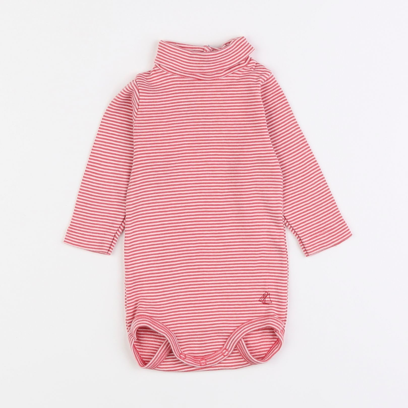 Petit Bateau - body à col rose - 3 mois