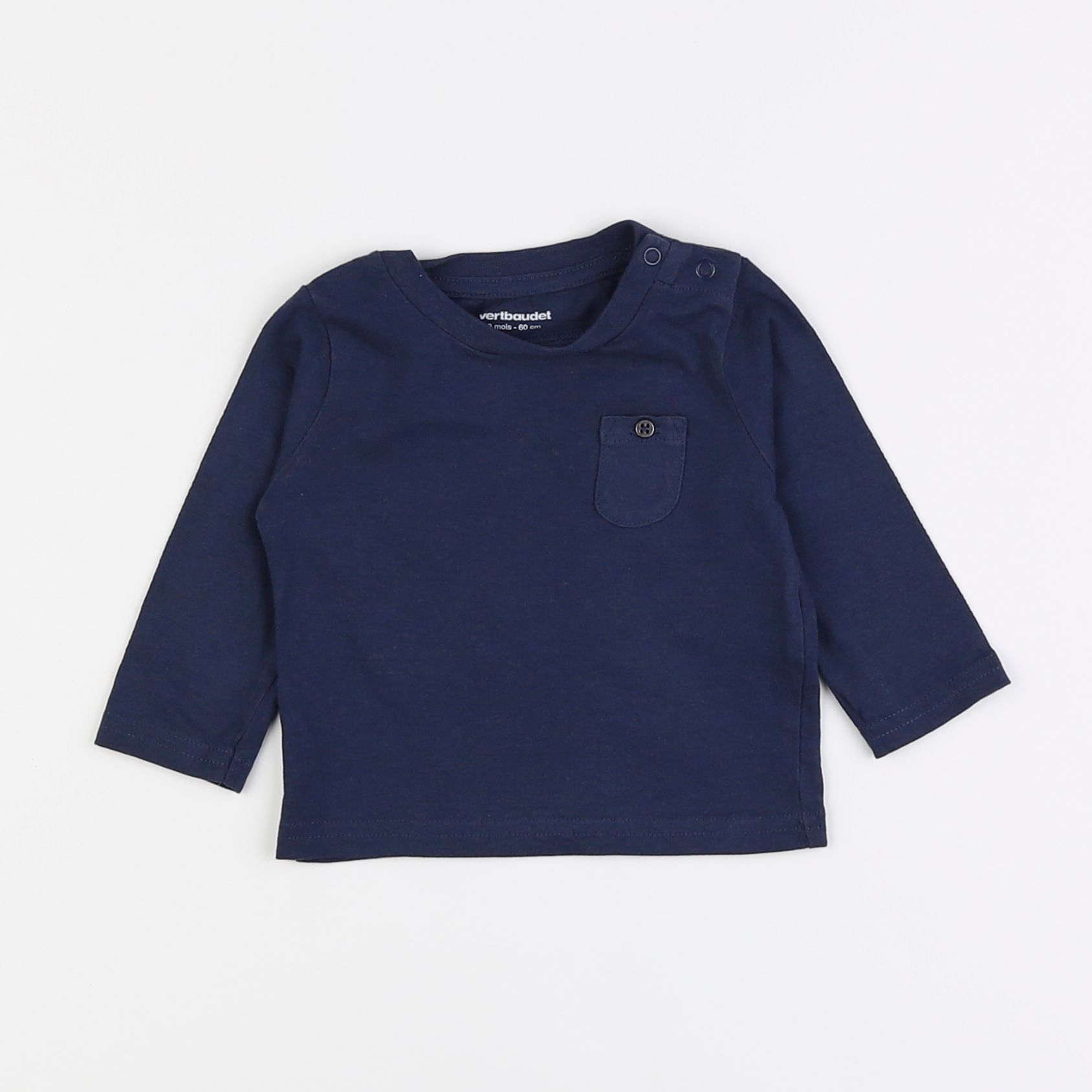 Vertbaudet - tee-shirt bleu - 3 mois