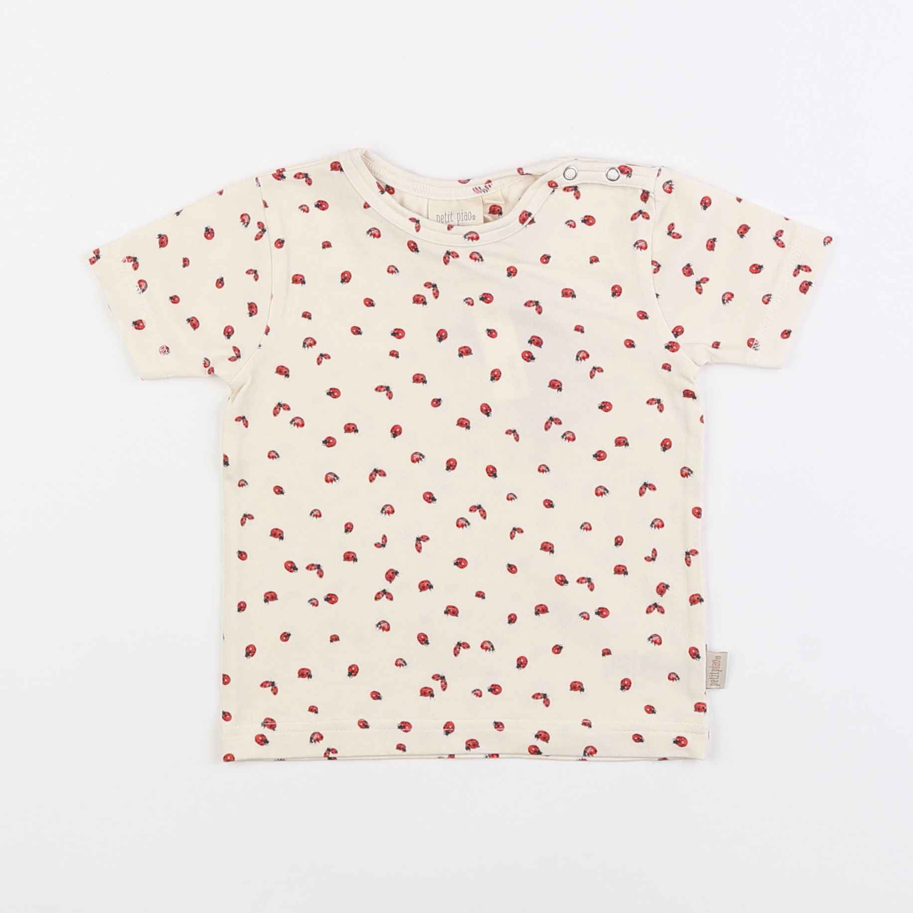 Petit Piao - tee-shirt beige, rouge - 12 mois