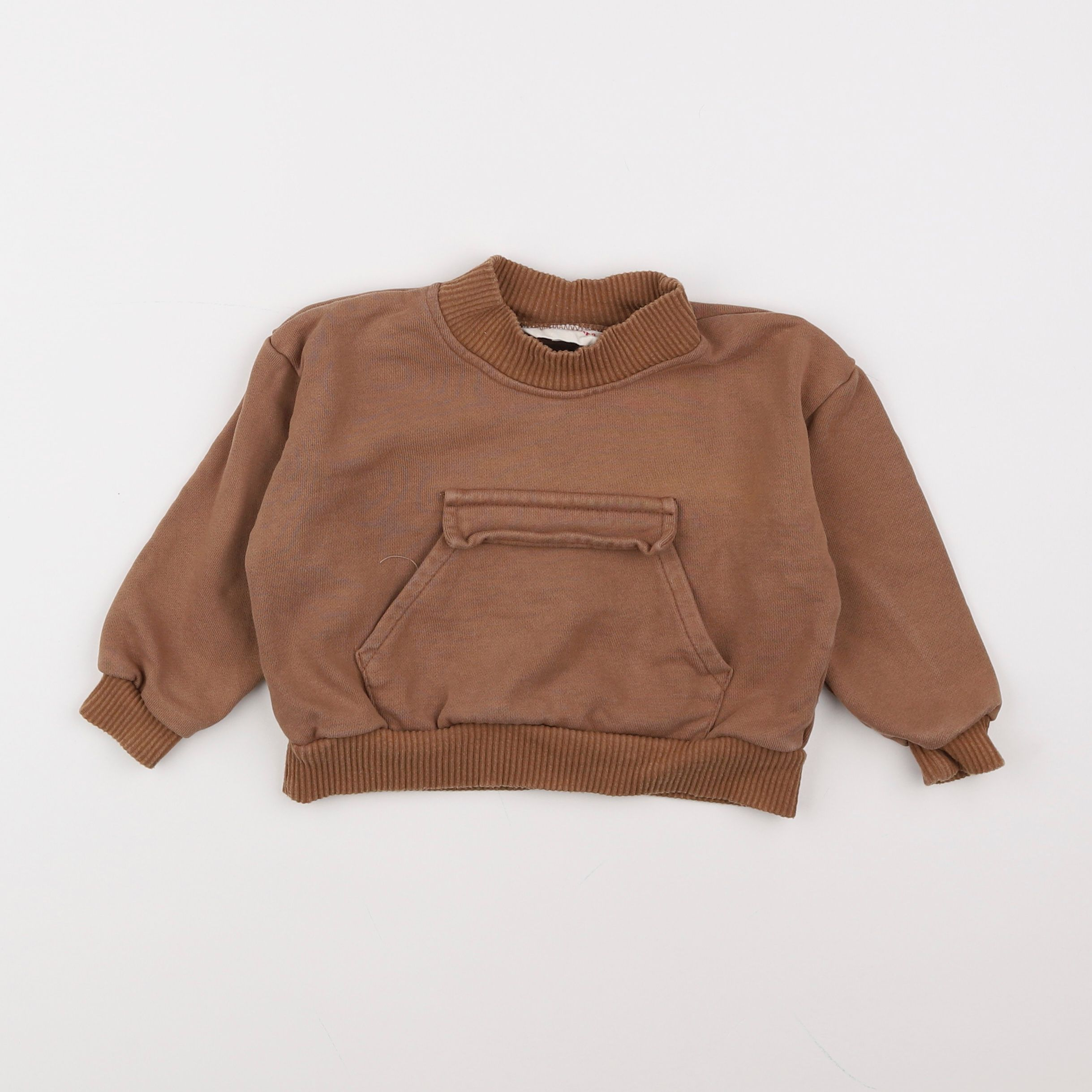 Gamin gamine - sweat marron - 12/18 mois