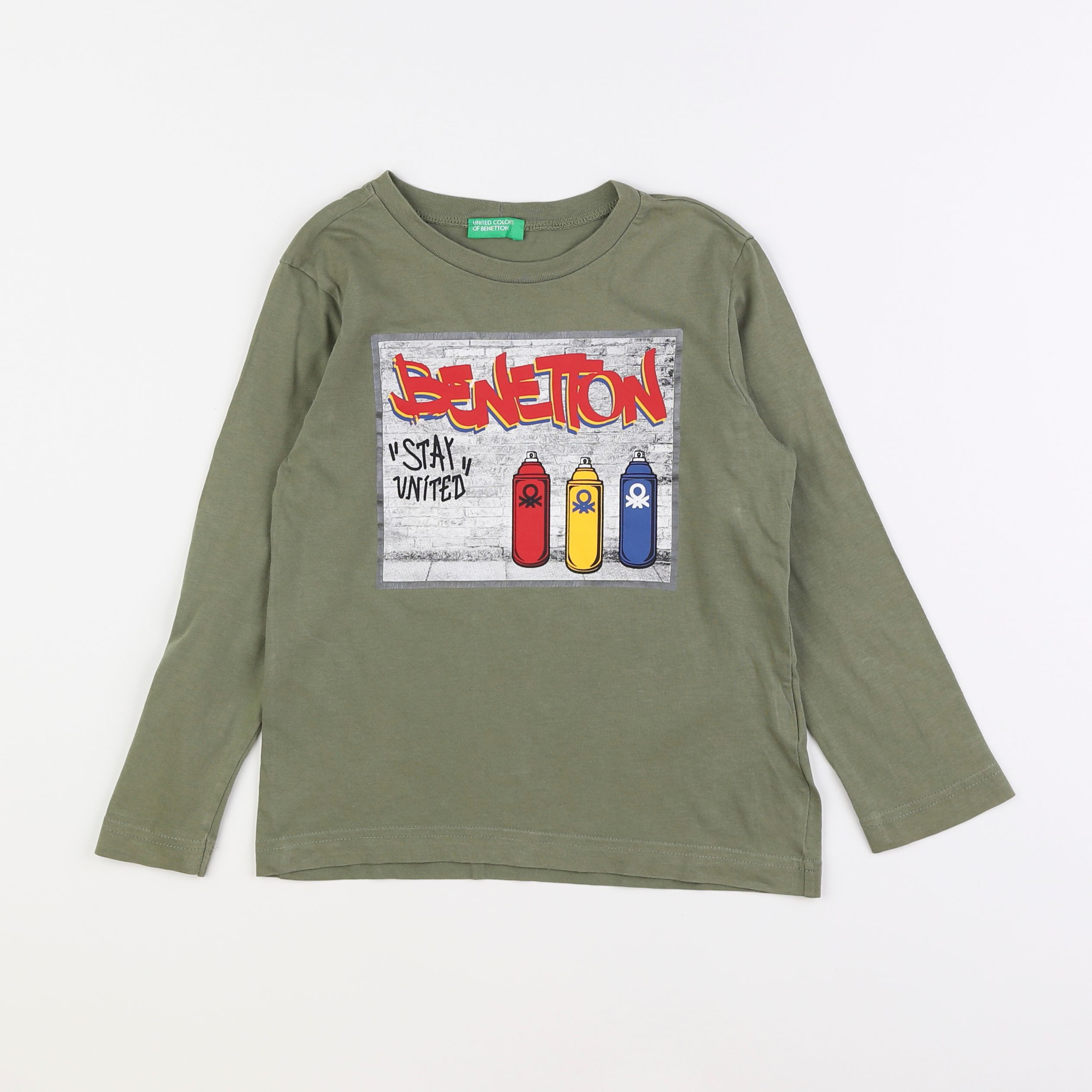 Benetton - tee-shirt vert - 4/5 ans