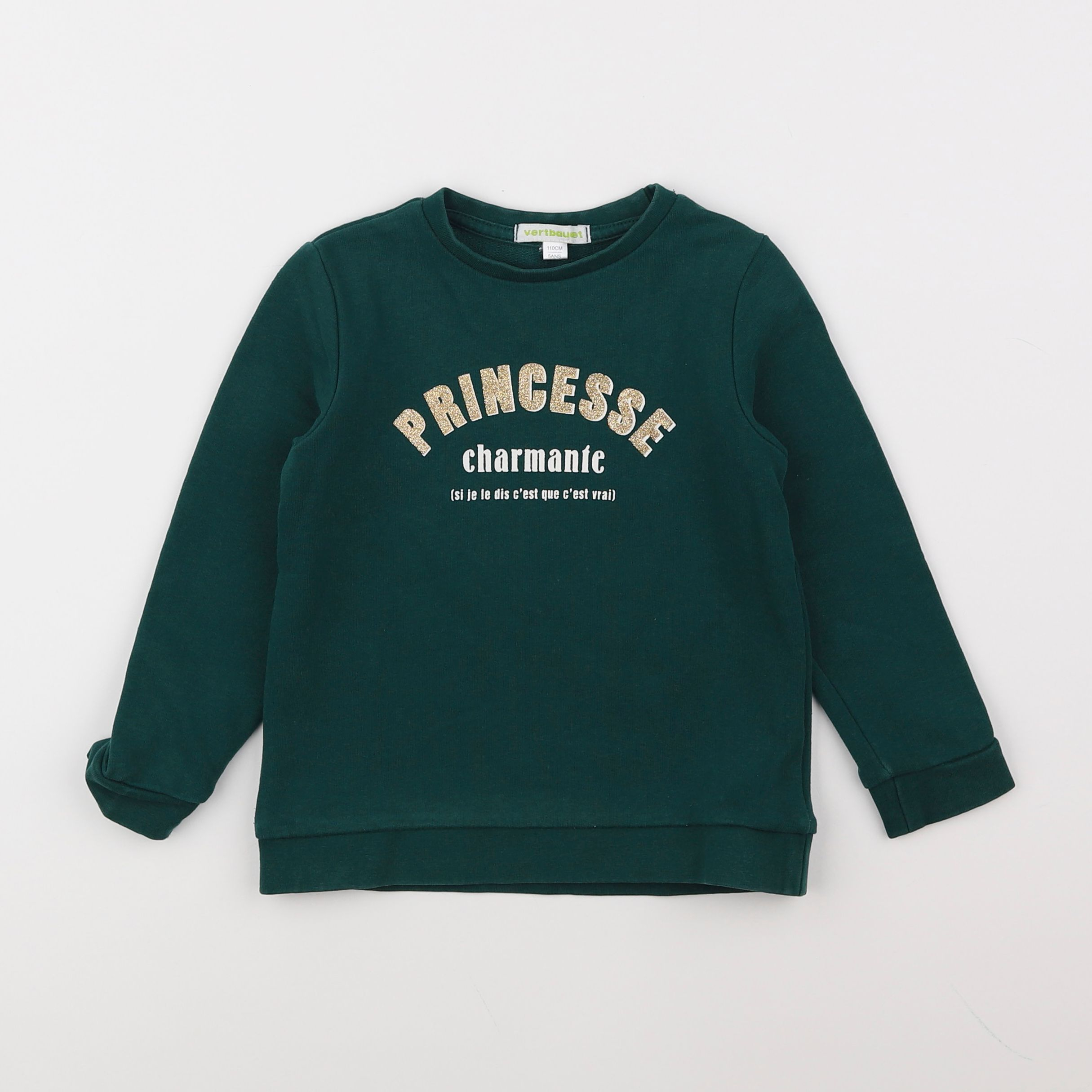 Vertbaudet - sweat vert - 5 ans