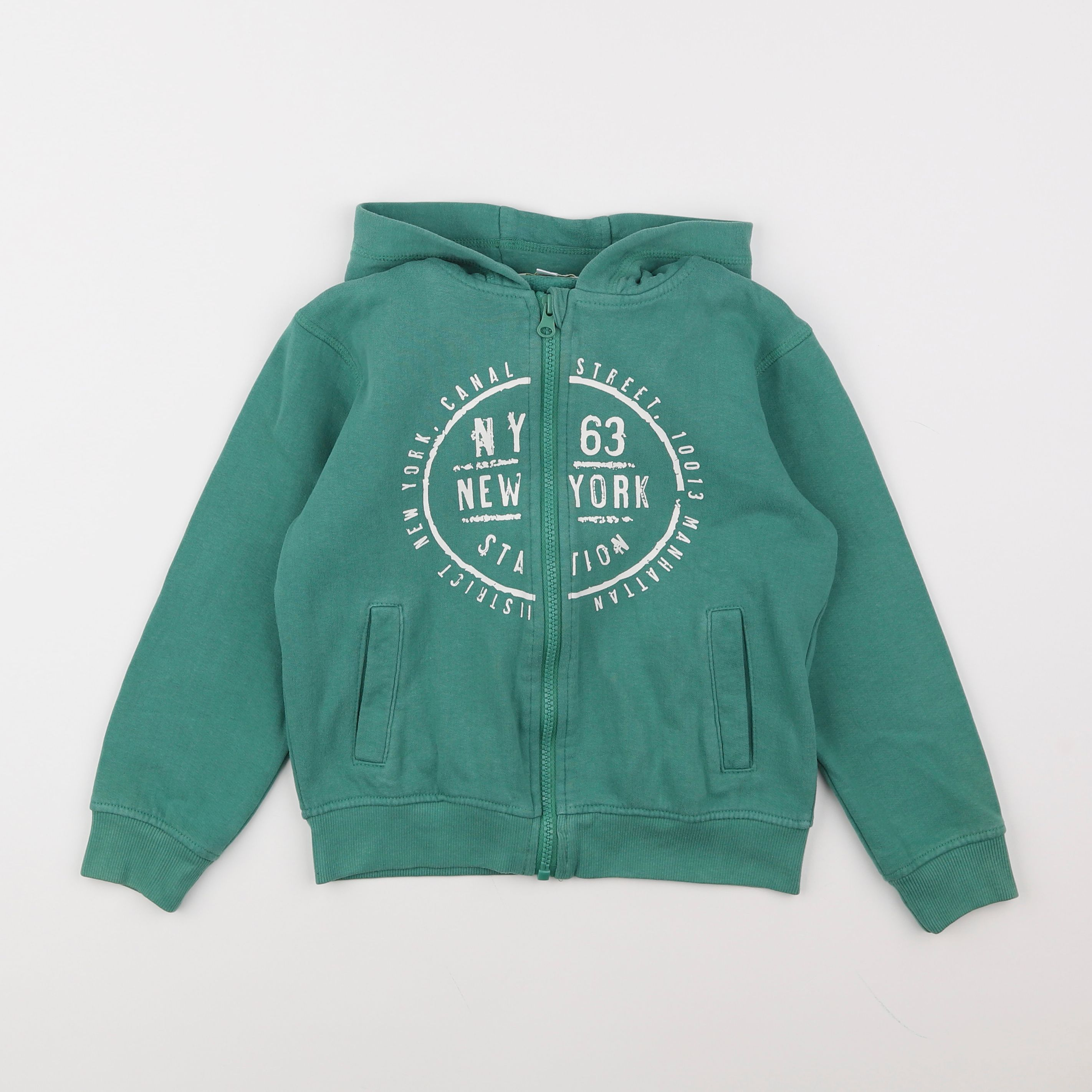 Vertbaudet - sweat vert - 8 ans