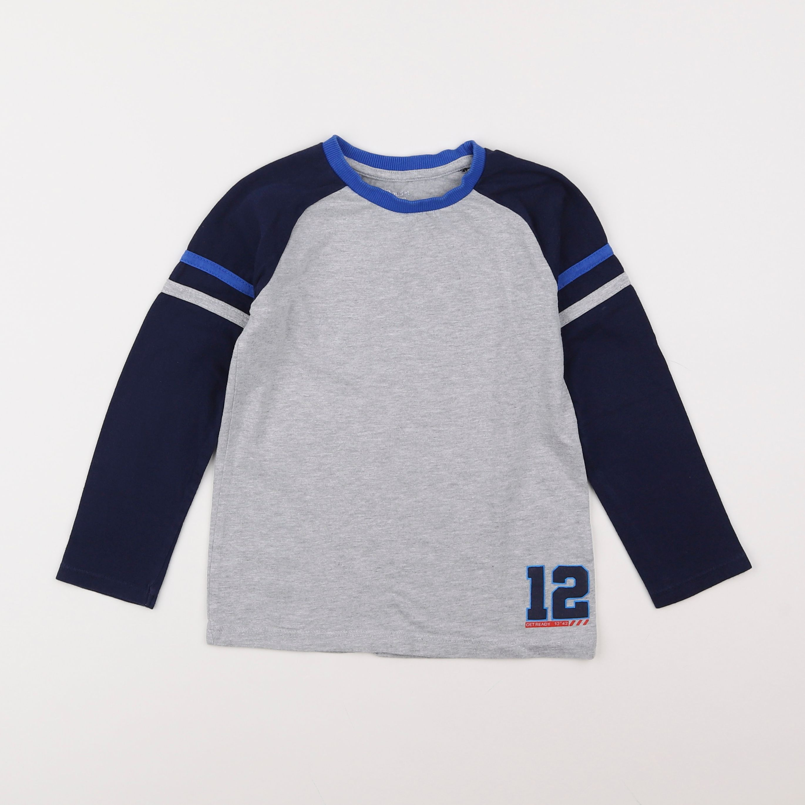 Vertbaudet - tee-shirt bleu, gris - 6 ans