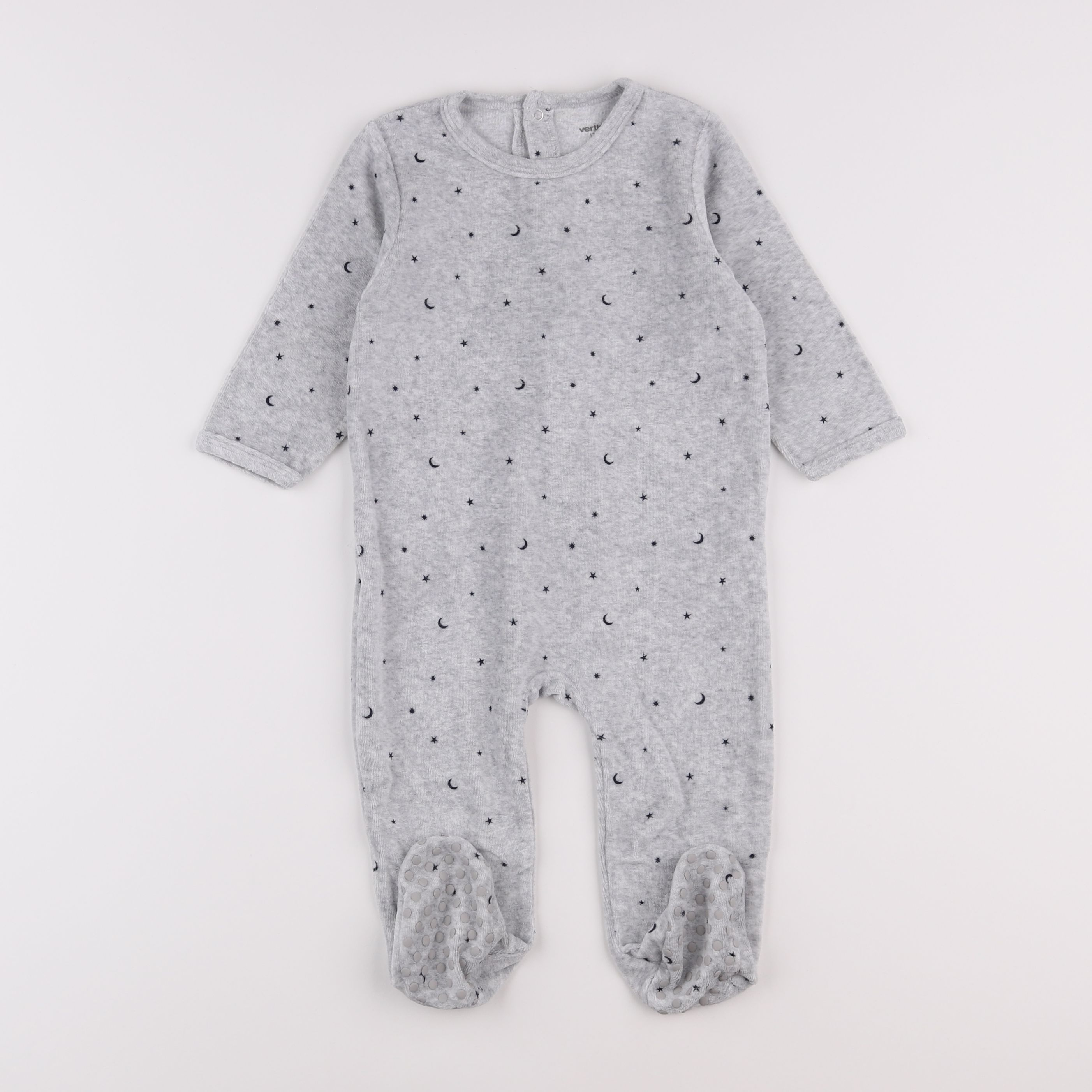 Vertbaudet - pyjama velours gris - 12 mois