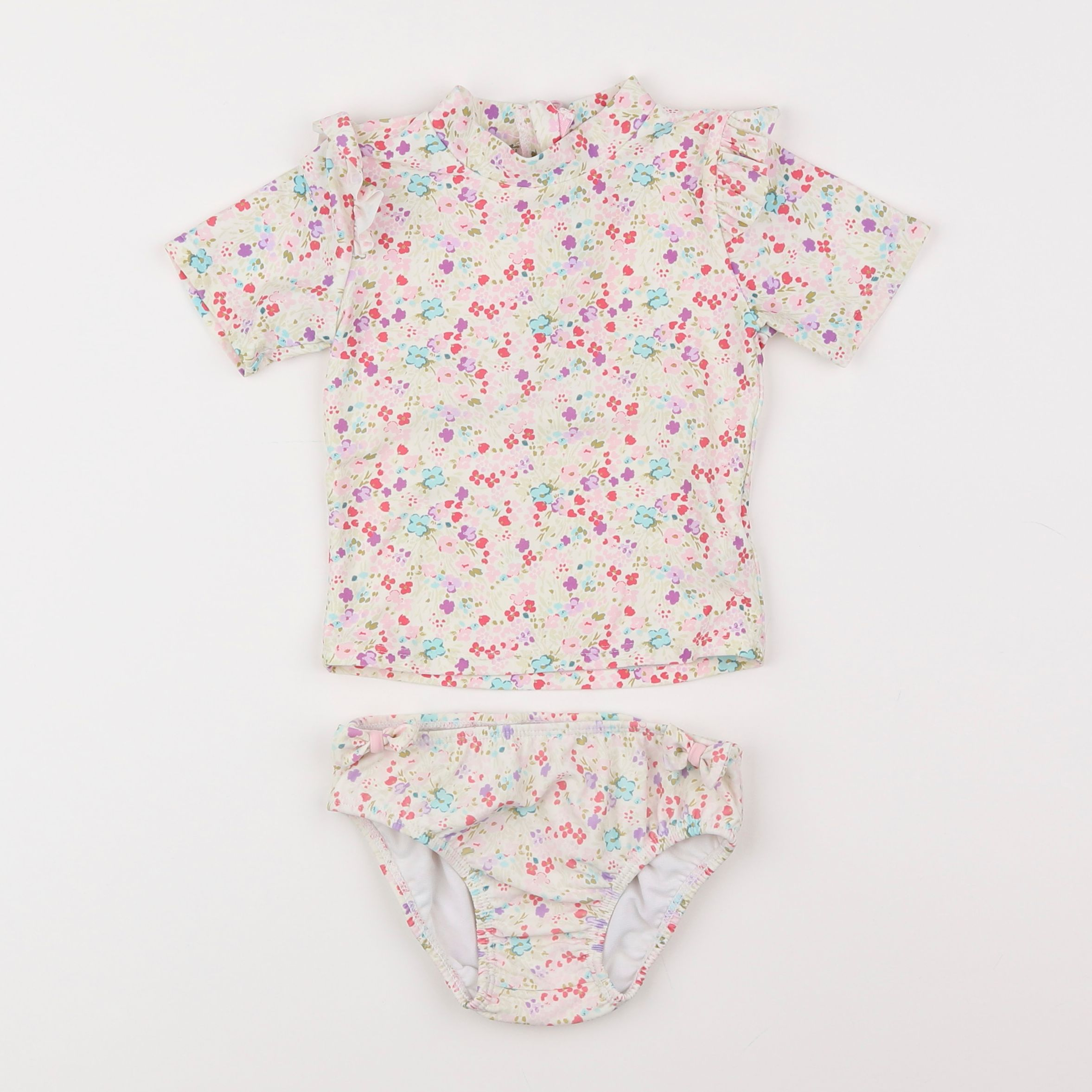 Vertbaudet - maillot de bain blanc, multicolore - 18 mois