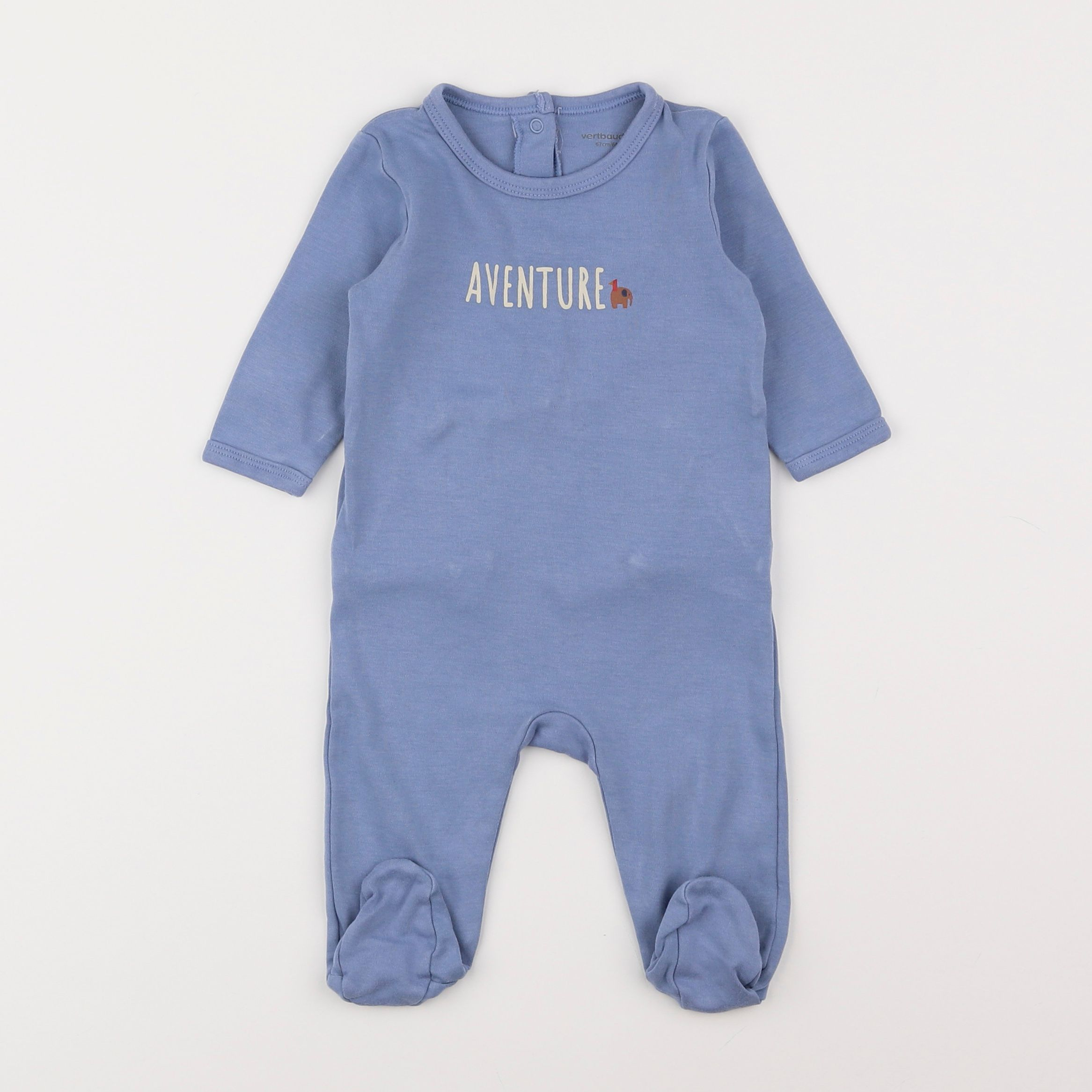 Vertbaudet - pyjama coton bleu - 6 mois