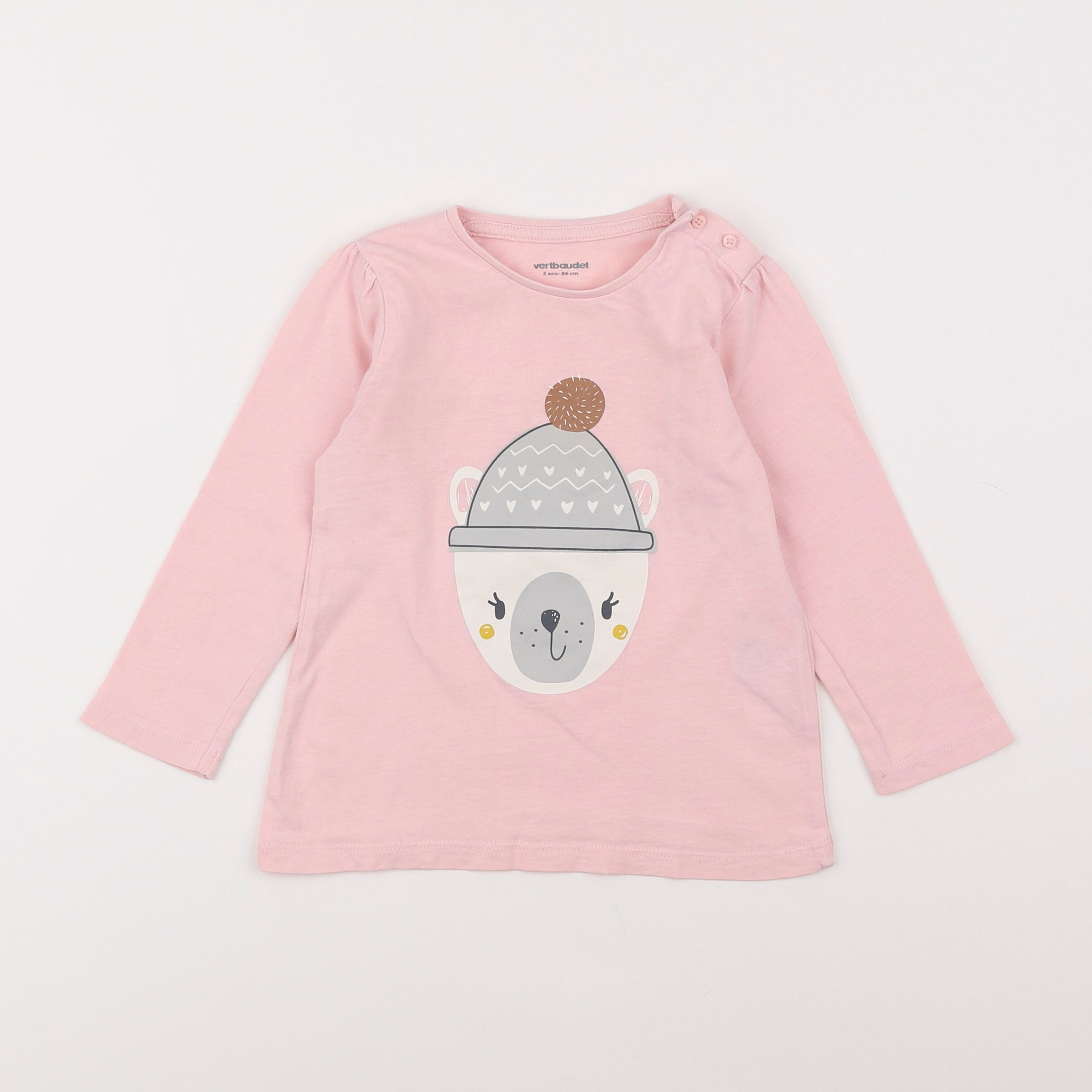 Vertbaudet - tee-shirt rose - 2 ans